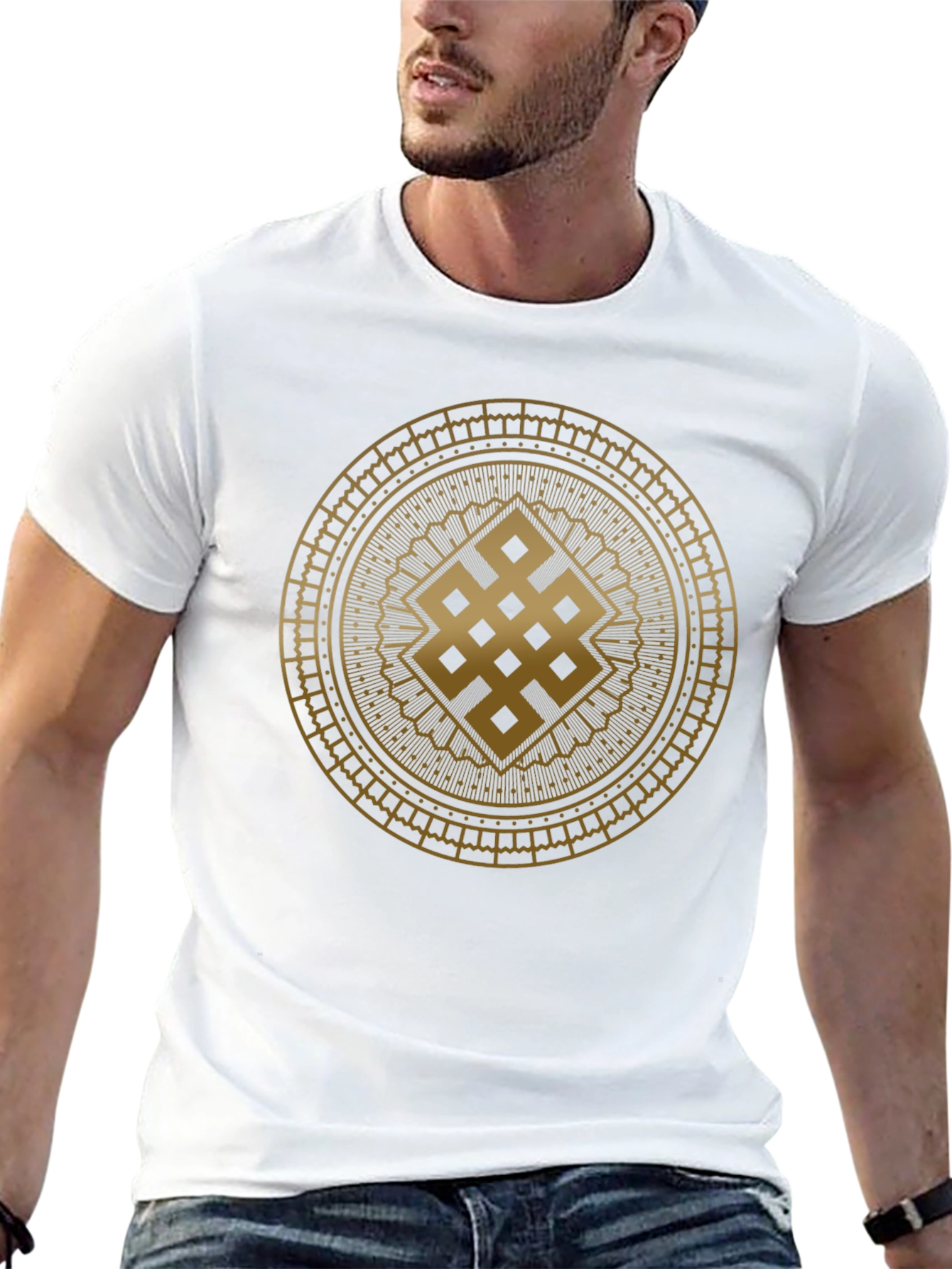 Endless Knot Graphic Tee - Stylish Mens Black T-Shirt