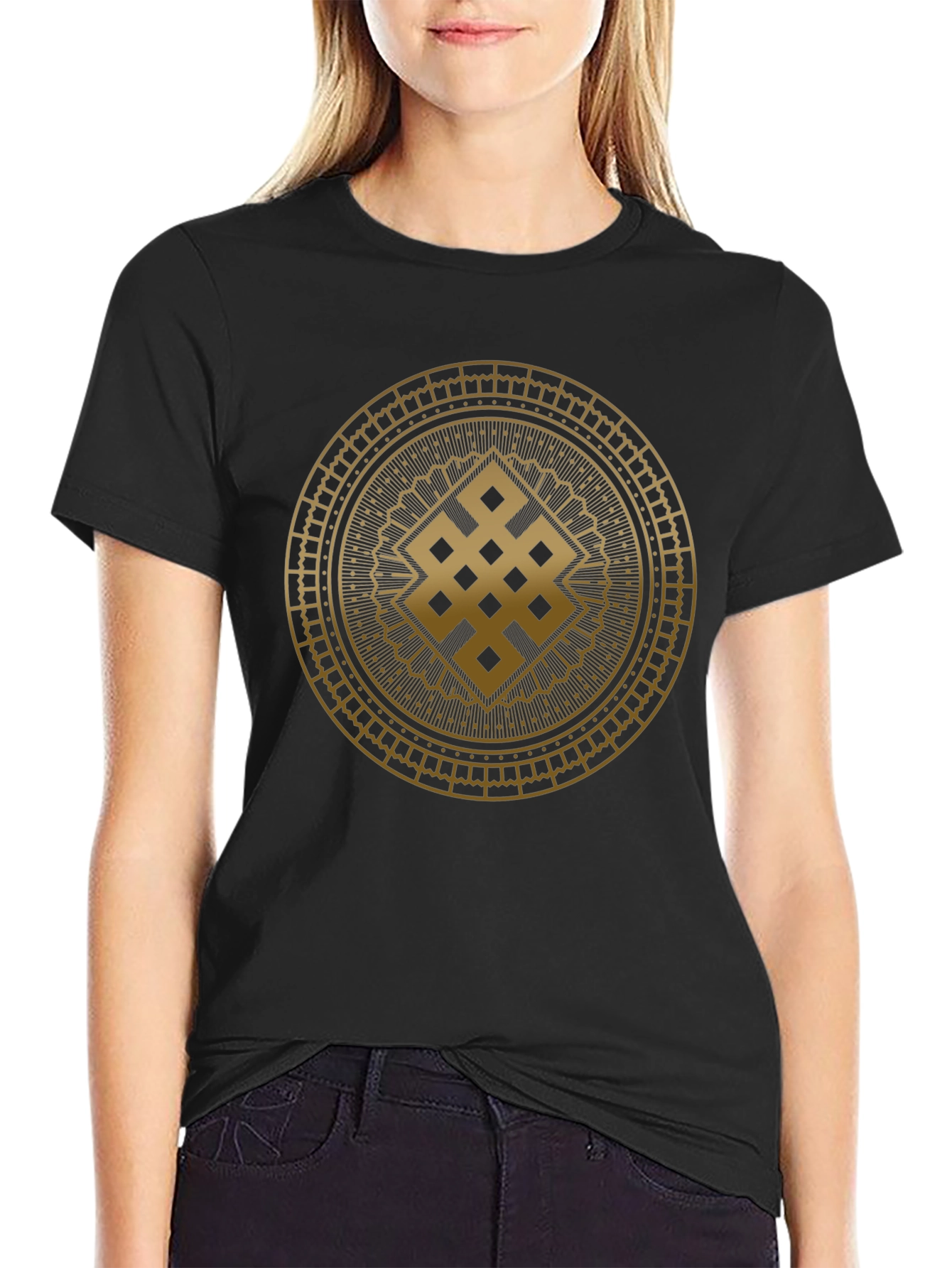 Endless Knot Graphic Tee - Stylish Mens Black T-Shirt