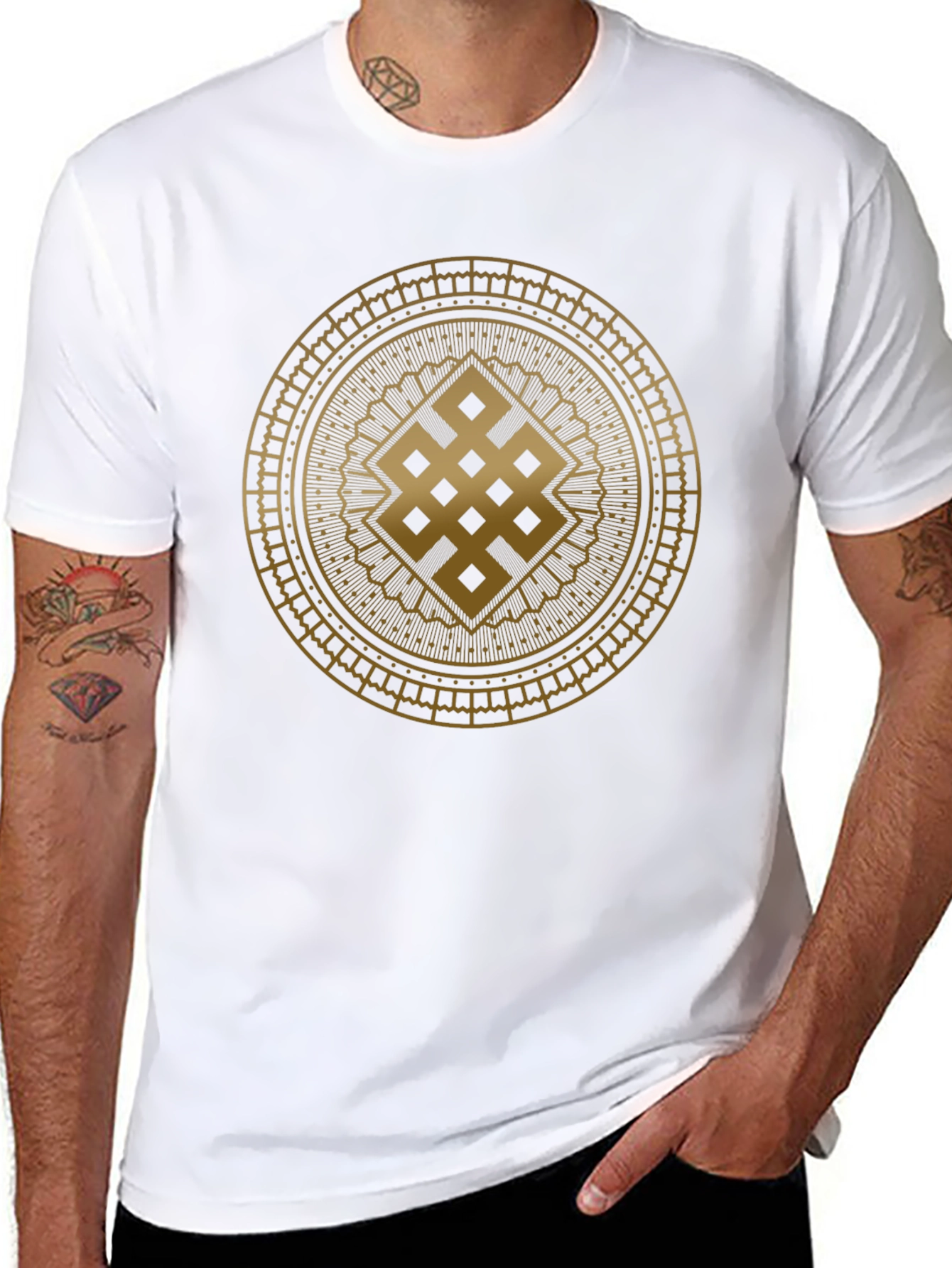 Endless Knot Graphic Tee - Stylish Mens Black T-Shirt