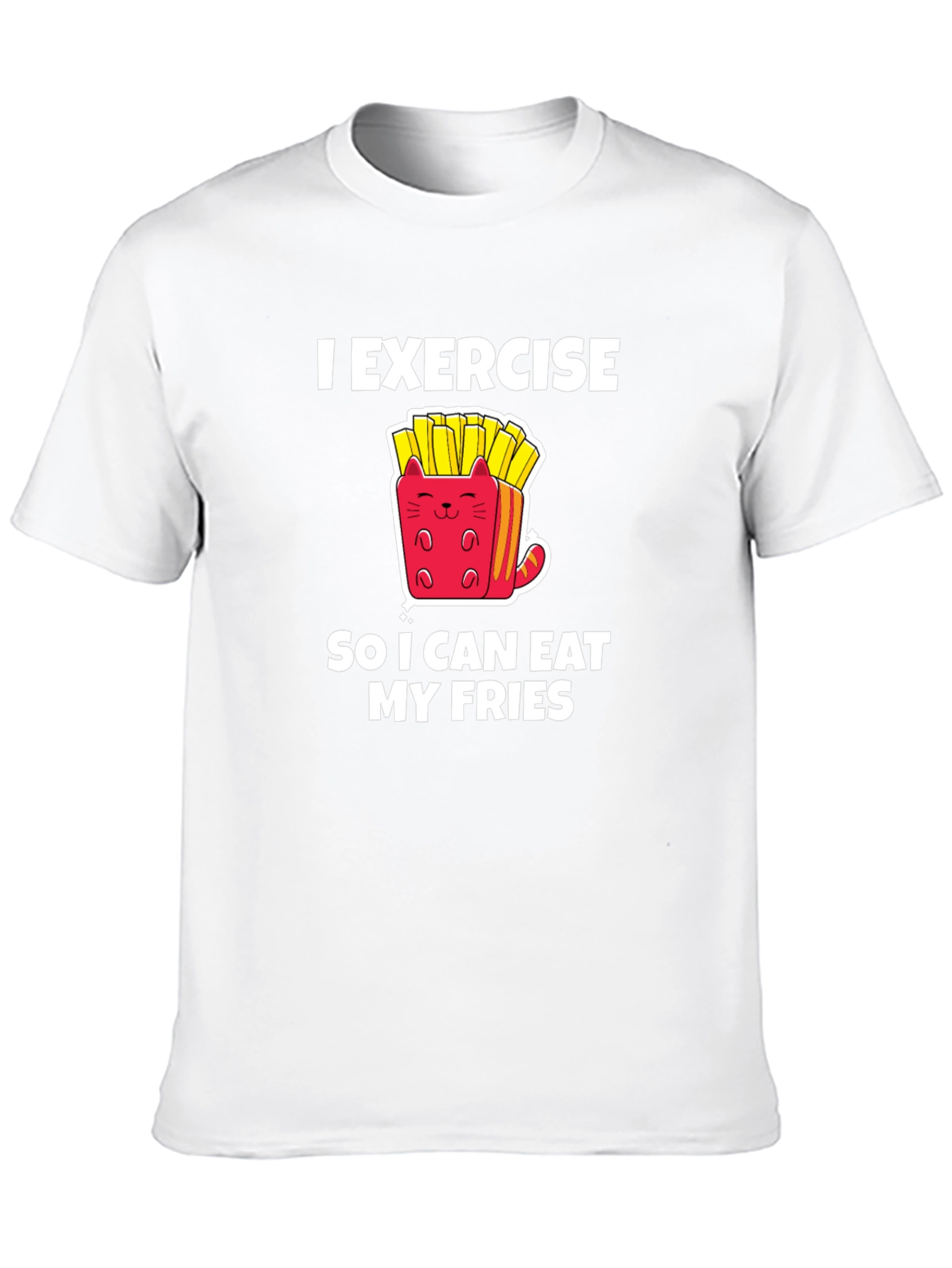 Exercise Eat Fries Black T-Shirt