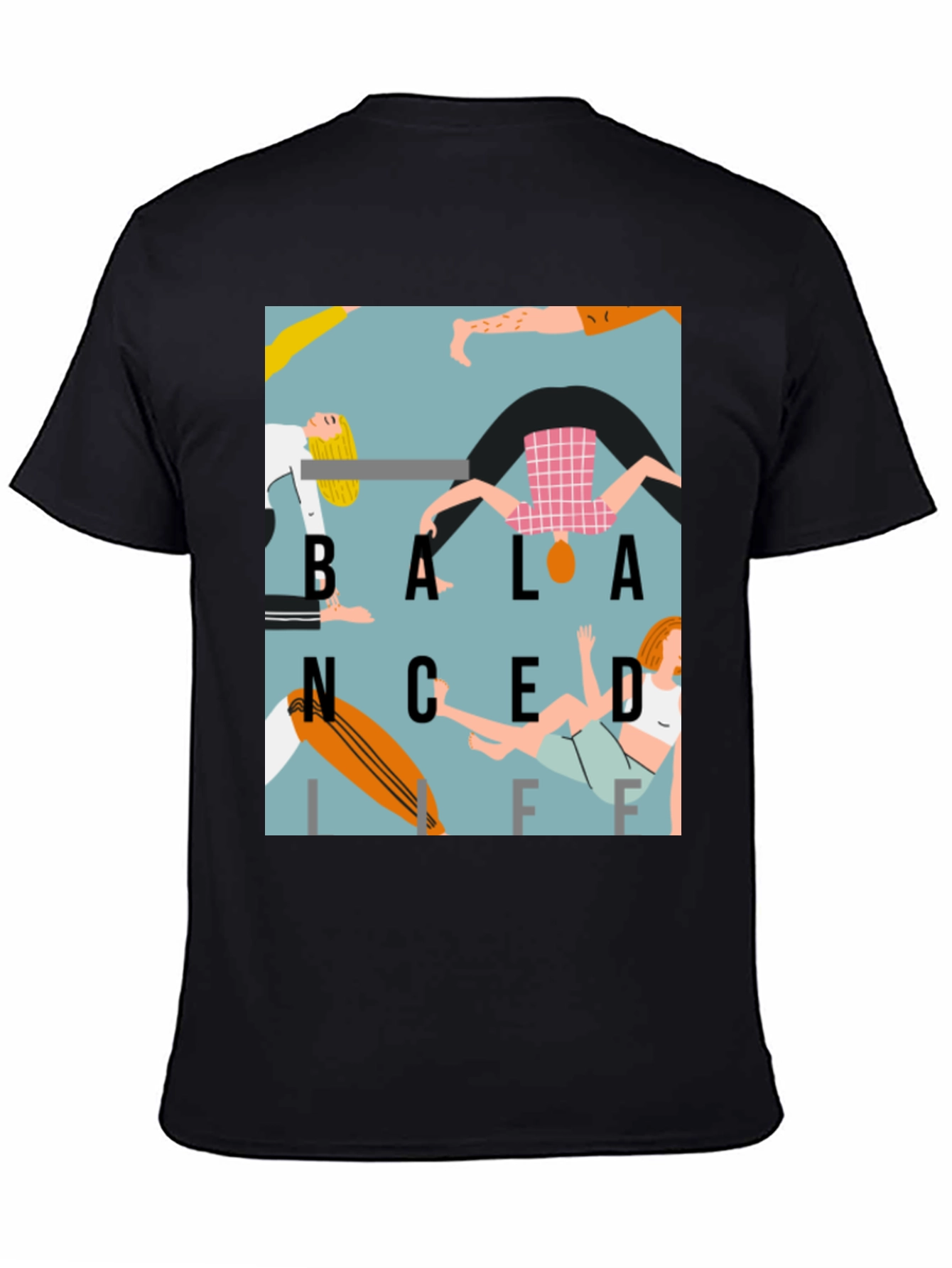 Balanced Life Graphic Print T-Shirt - Black