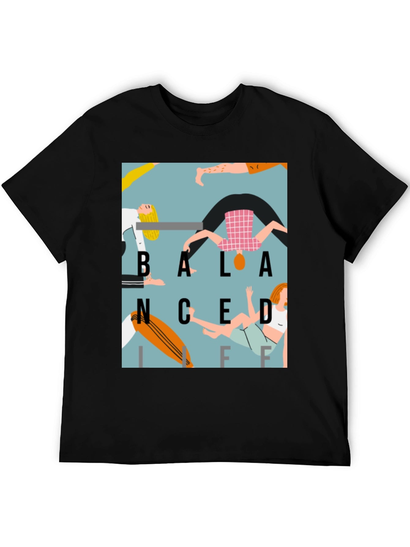 Balanced Life Graphic Print T-Shirt - Black