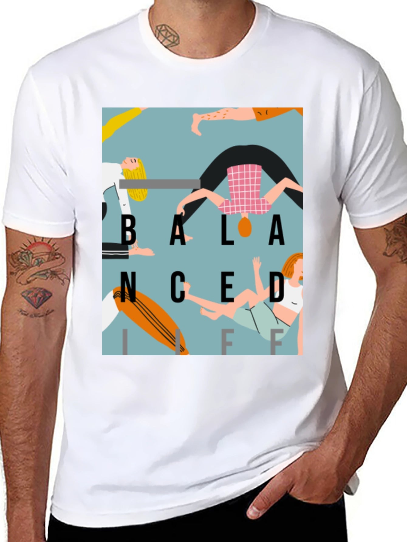 Balanced Life Graphic Print T-Shirt - Black