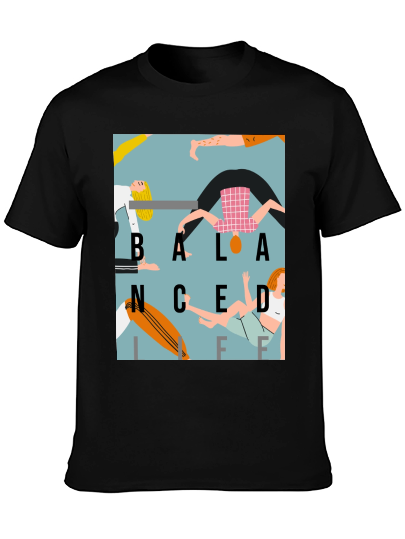 Balanced Life Graphic Print T-Shirt - Black