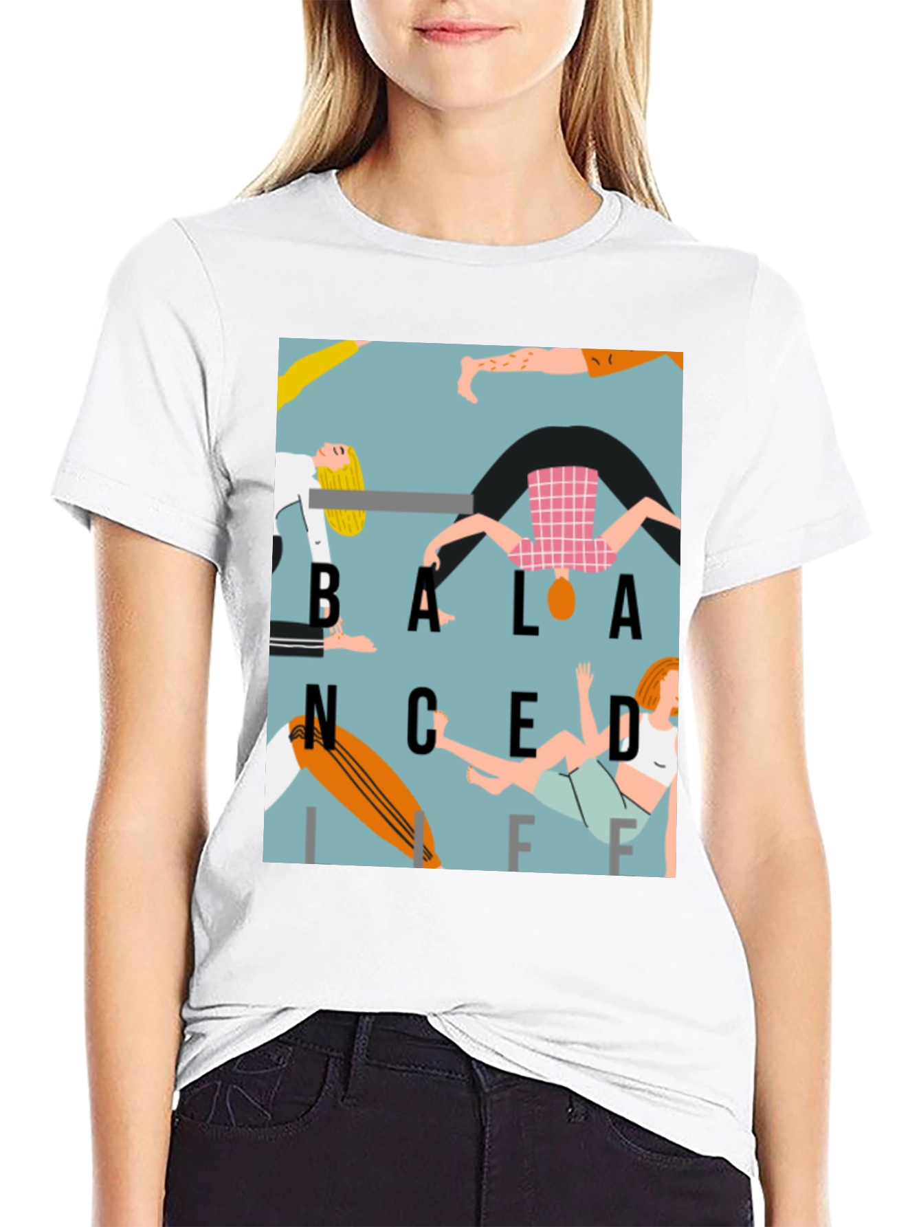 Balanced Life Graphic Print T-Shirt - Black