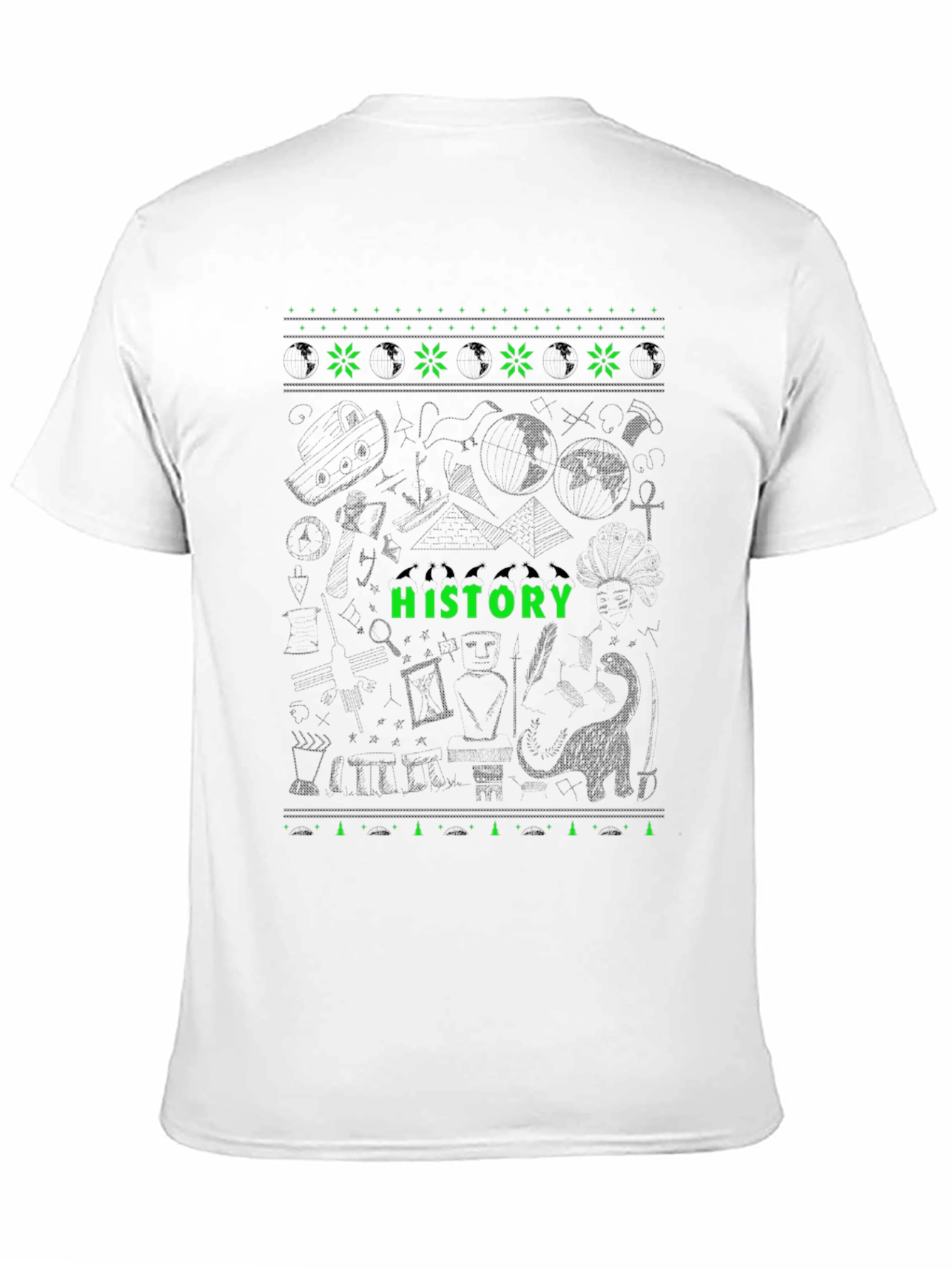 History Graphic Tee - Black Crew Neck T-Shirt