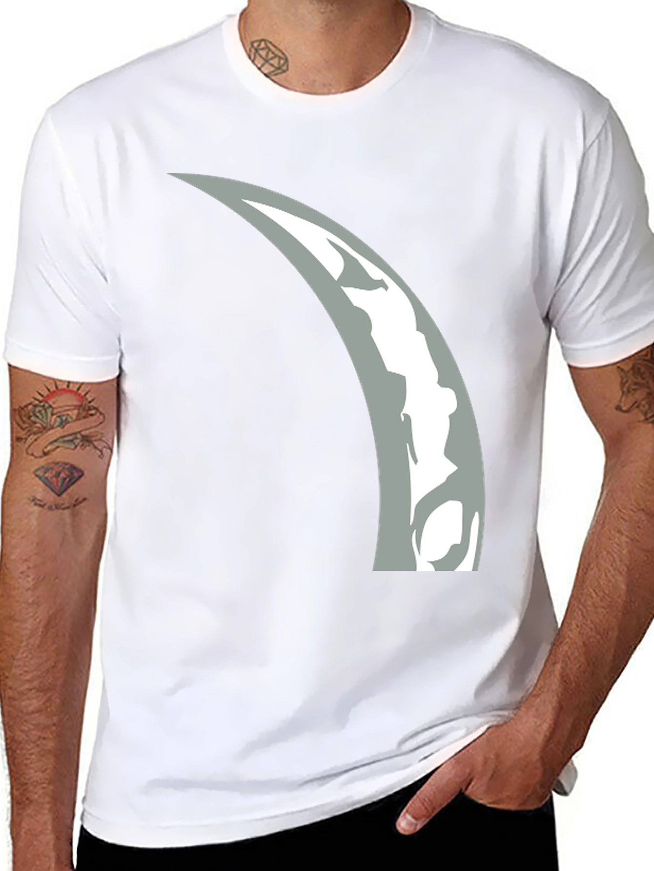 Crescent Moon Graphic T-Shirt - Modern Black Tee