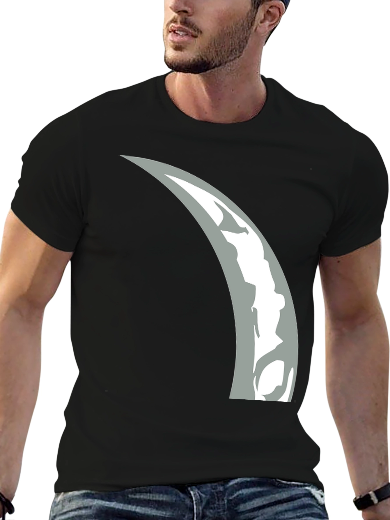 Crescent Moon Graphic T-Shirt - Modern Black Tee