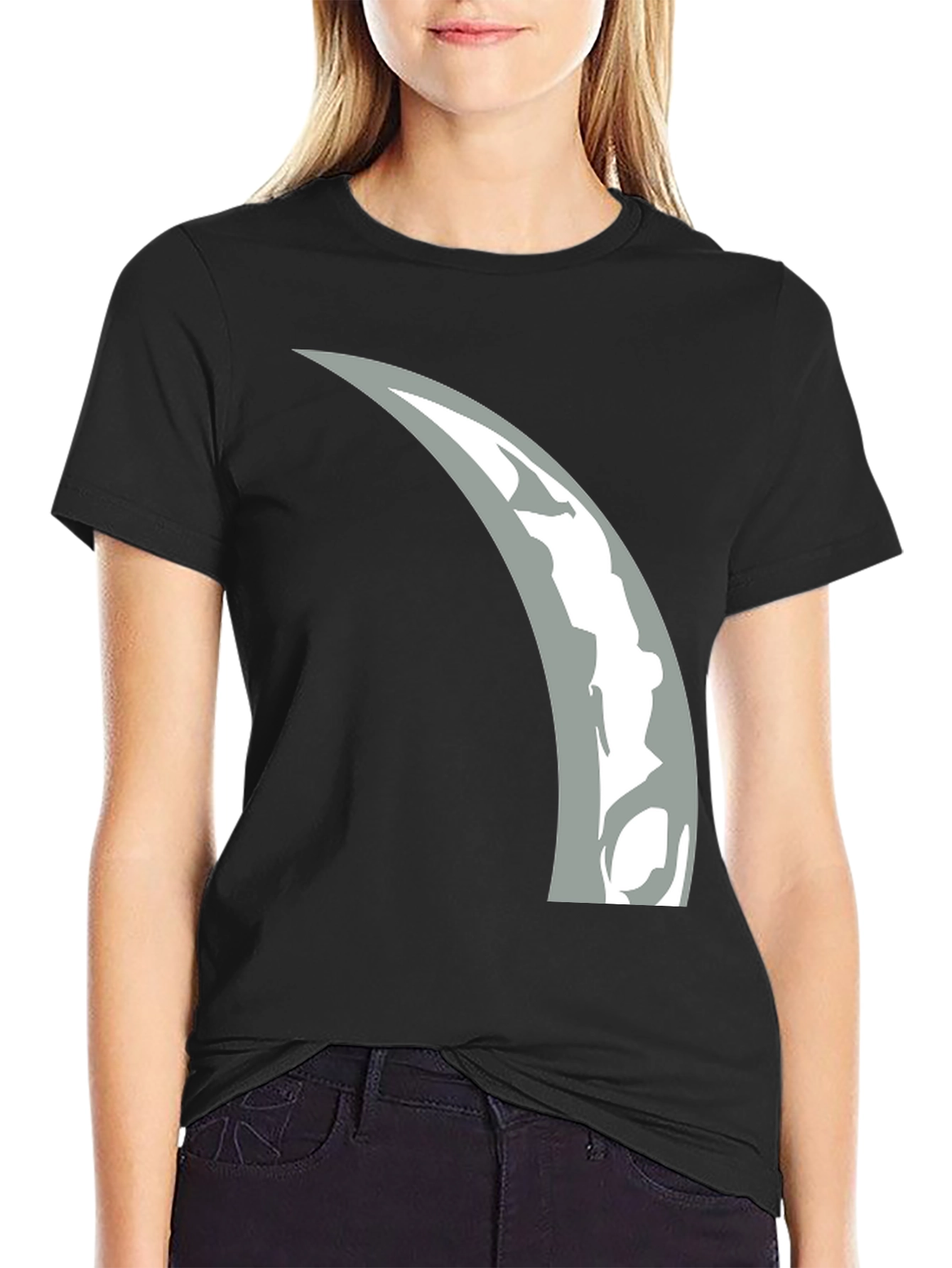 Crescent Moon Graphic T-Shirt - Modern Black Tee