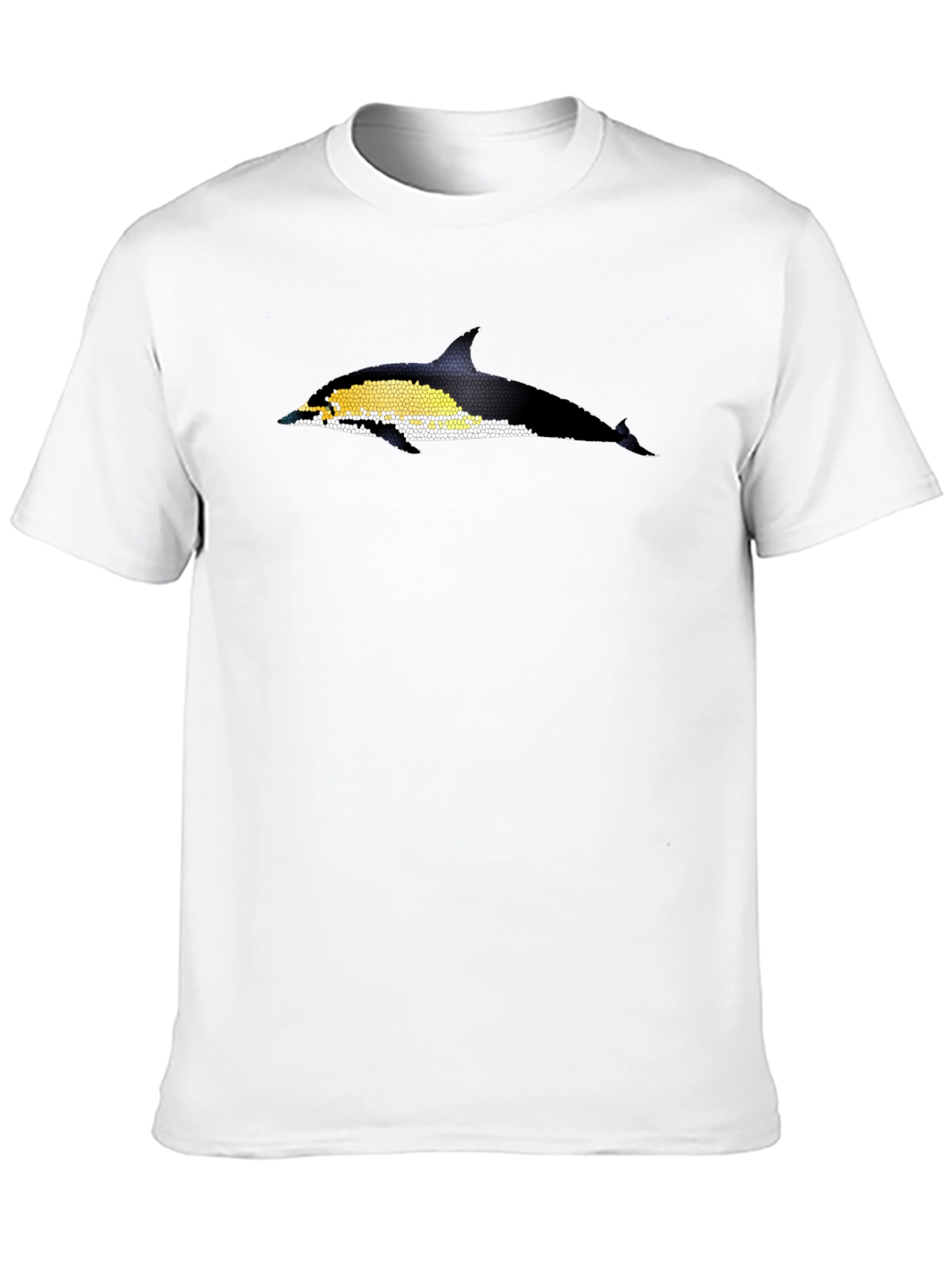 Black T-Shirt with Dolphin Mosaic