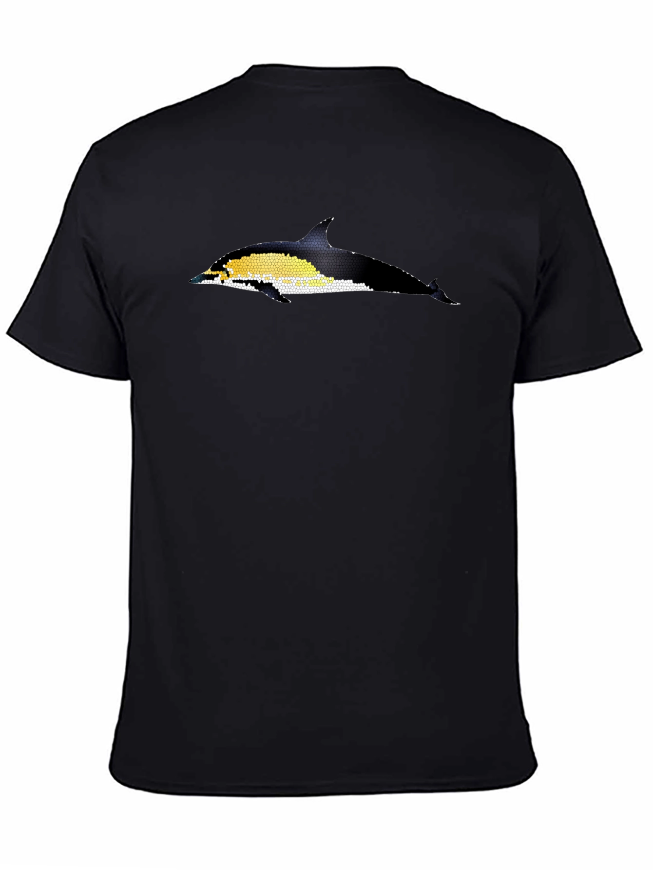Black T-Shirt with Dolphin Mosaic