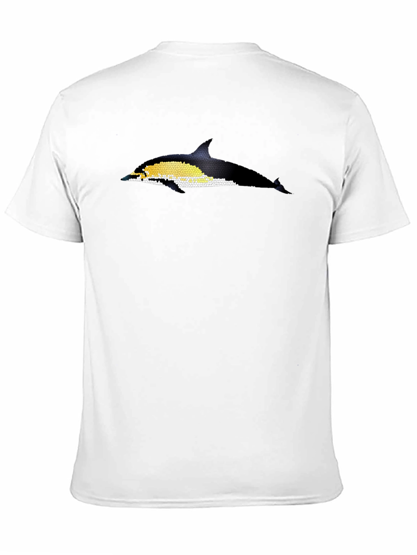 Black T-Shirt with Dolphin Mosaic