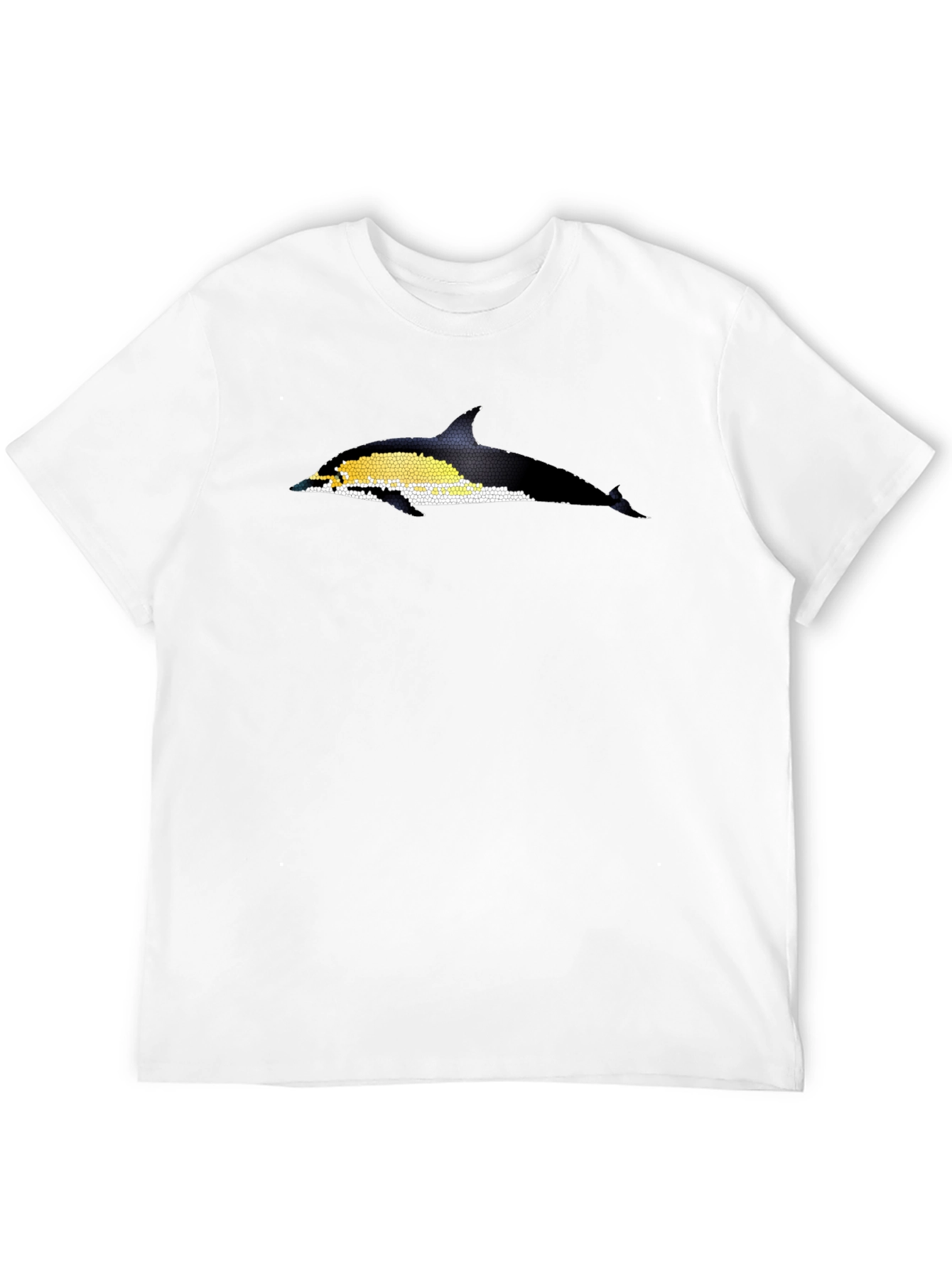 Black T-Shirt with Dolphin Mosaic