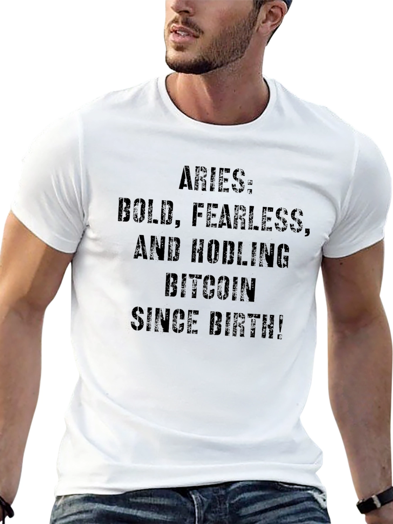 Aries Bitcoin HODLer T-Shirt - Bold Fearless Since Birth!