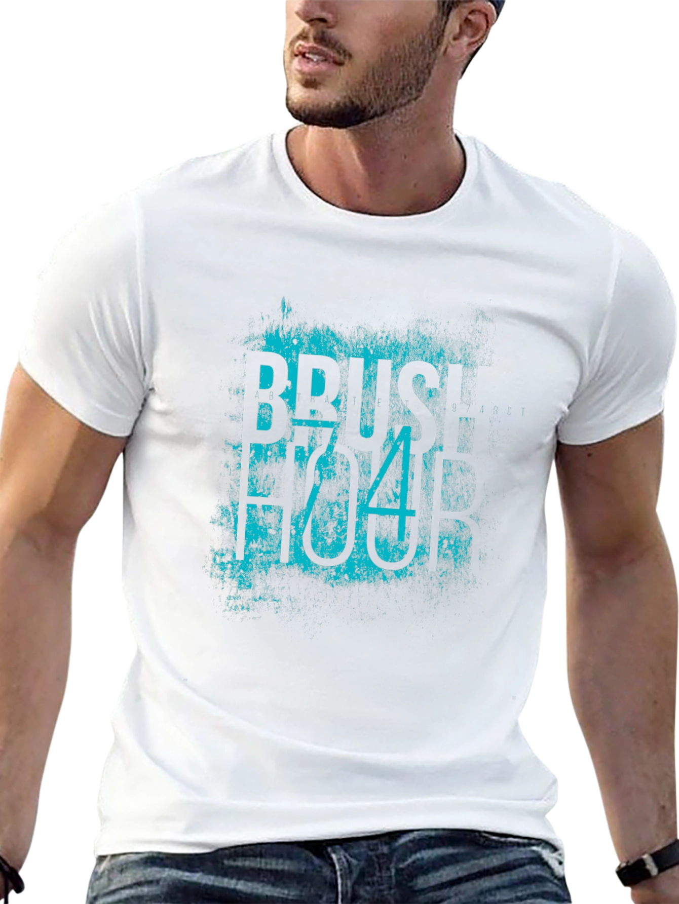 Brush Stroke Tee - Black Cotton Blend T-Shirt