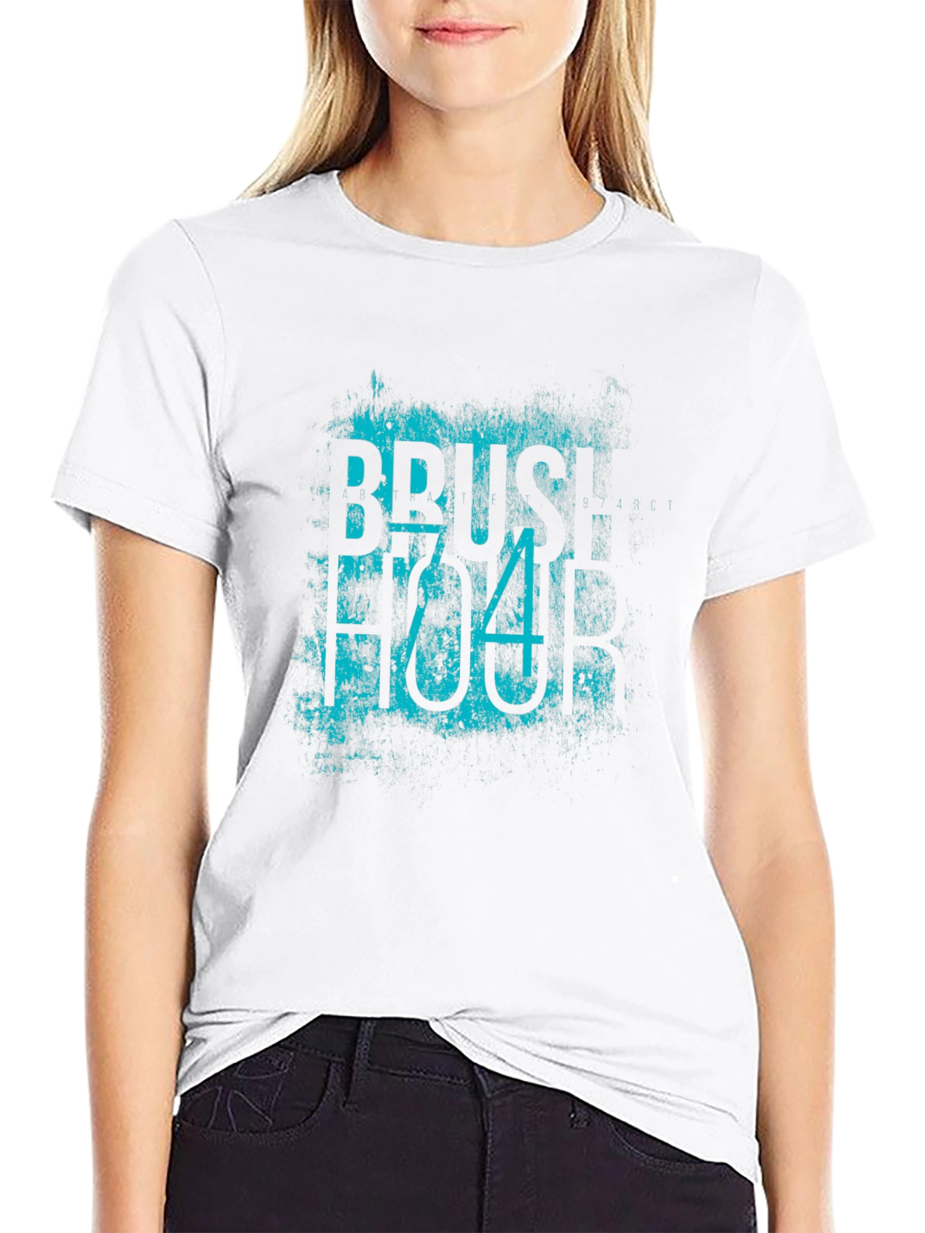 Brush Stroke Tee - Black Cotton Blend T-Shirt