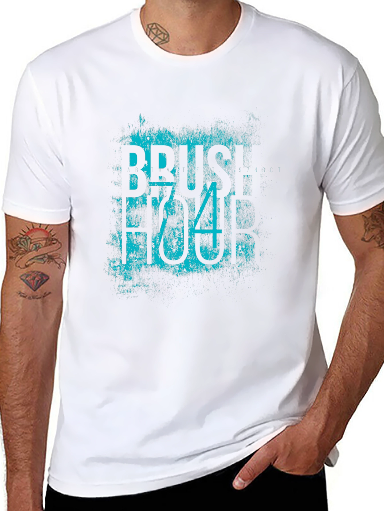 Brush Stroke Tee - Black Cotton Blend T-Shirt