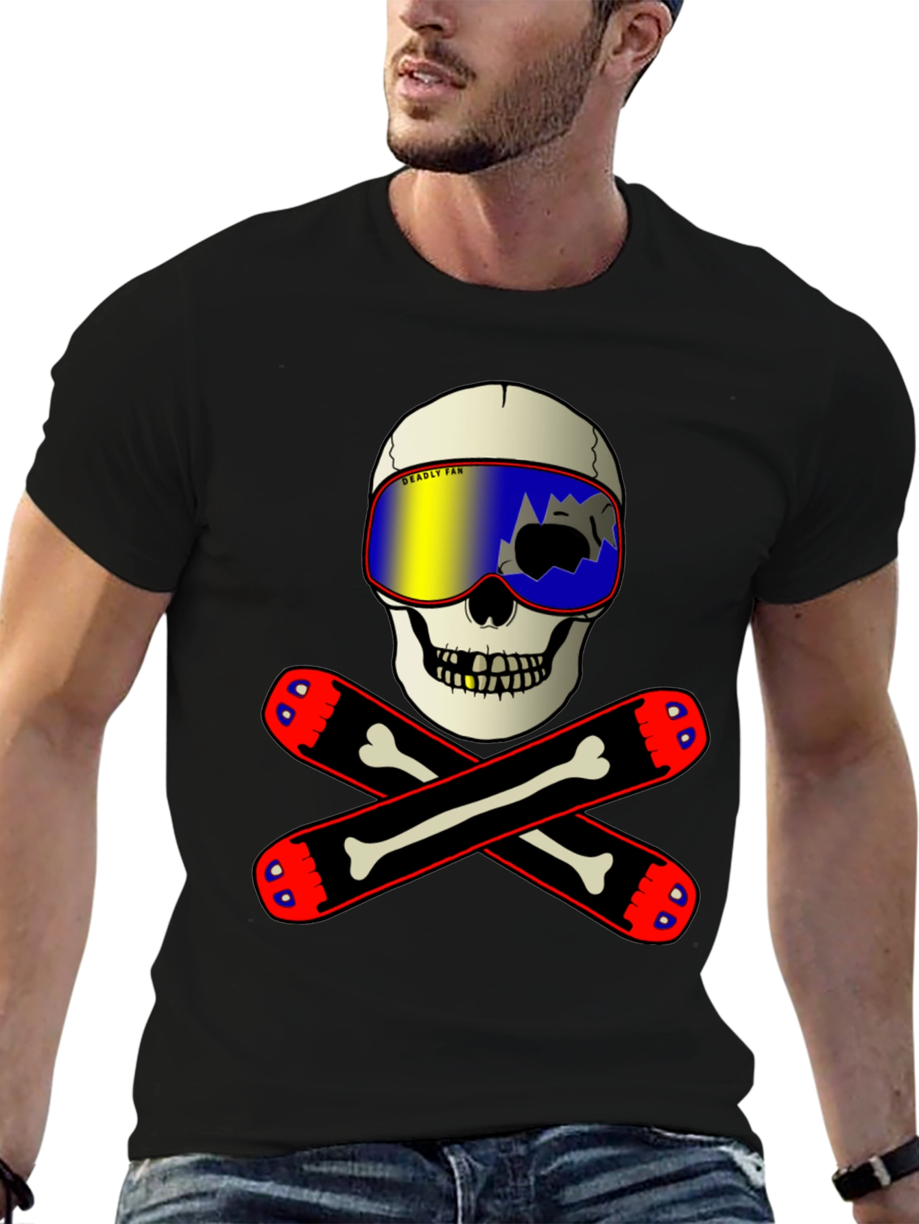 Skull & Skis Graphic Tee - Deadly Fan T-Shirt