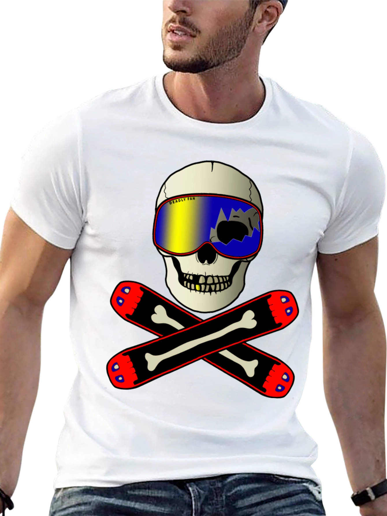 Skull & Skis Graphic Tee - Deadly Fan T-Shirt