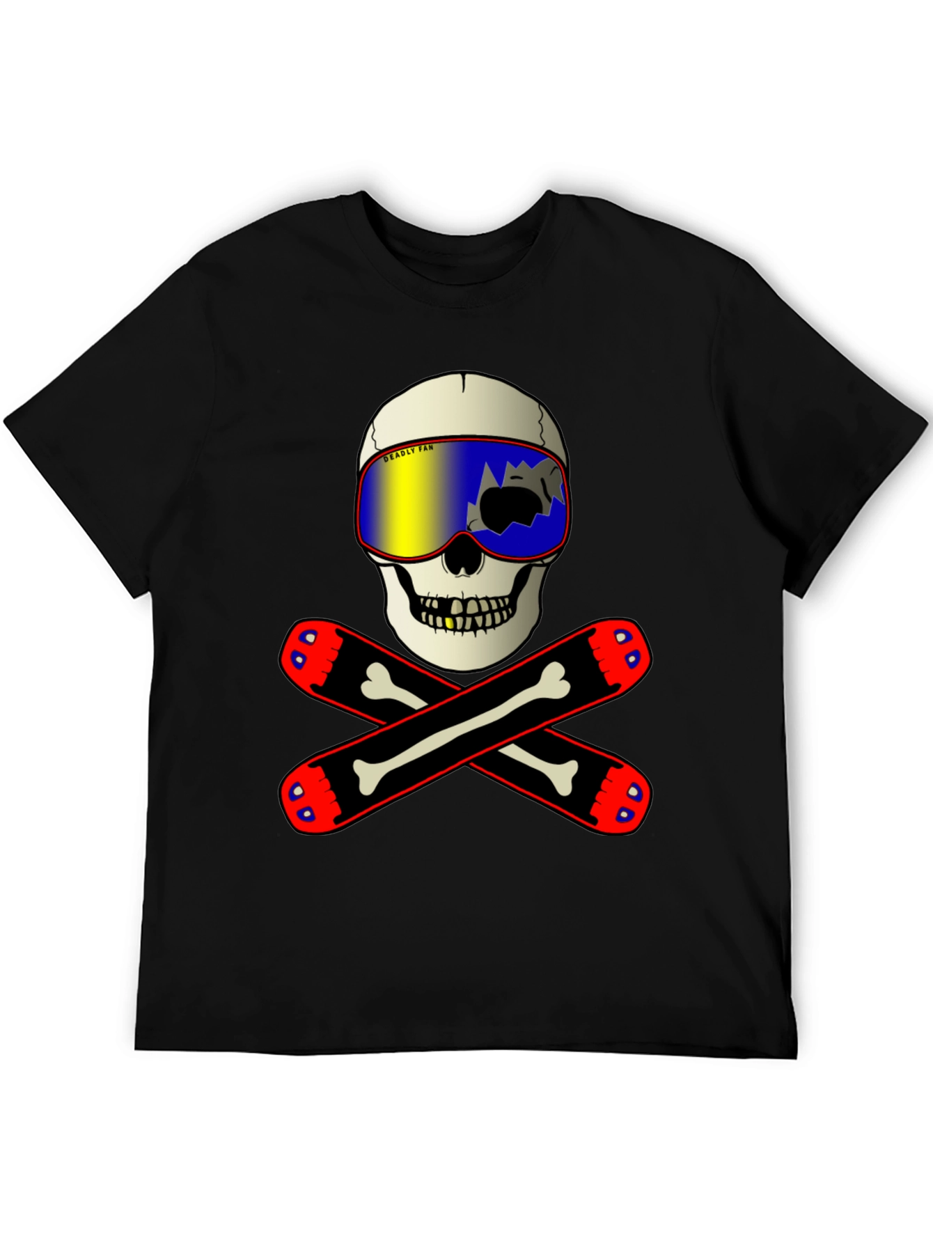 Skull & Skis Graphic Tee - Deadly Fan T-Shirt