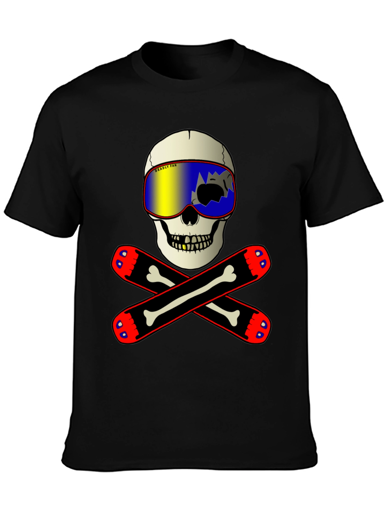 Skull & Skis Graphic Tee - Deadly Fan T-Shirt