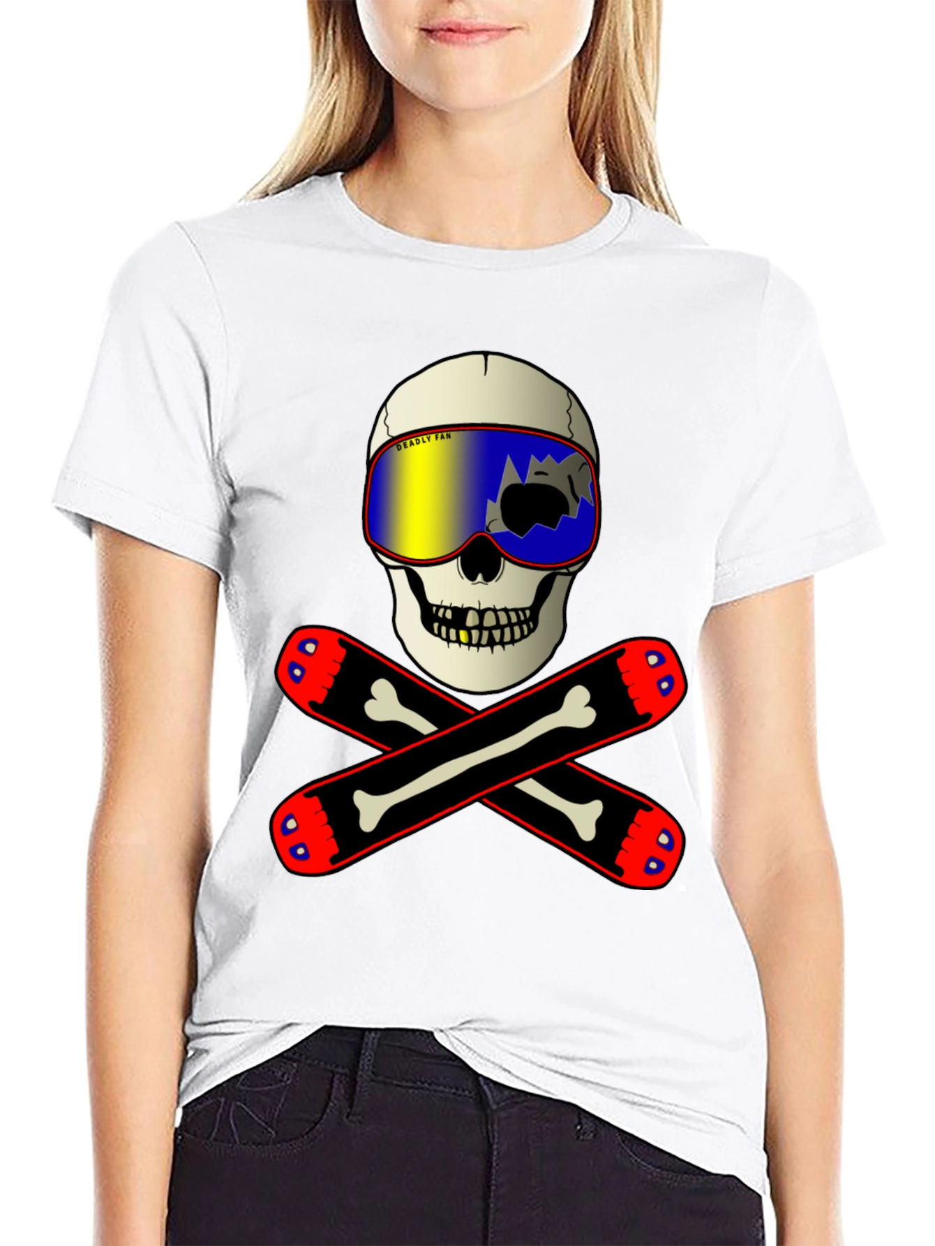 Skull & Skis Graphic Tee - Deadly Fan T-Shirt