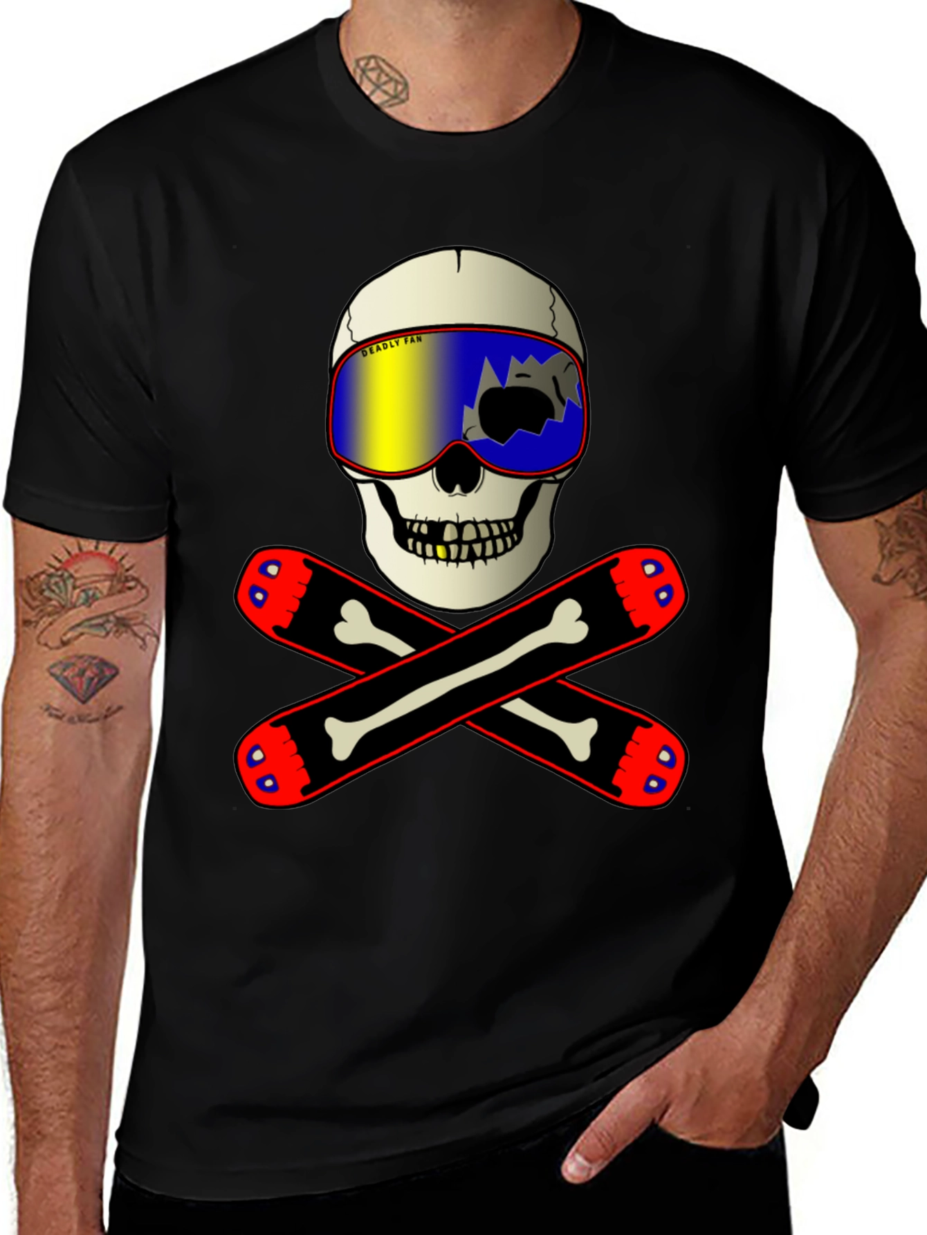 Skull & Skis Graphic Tee - Deadly Fan T-Shirt