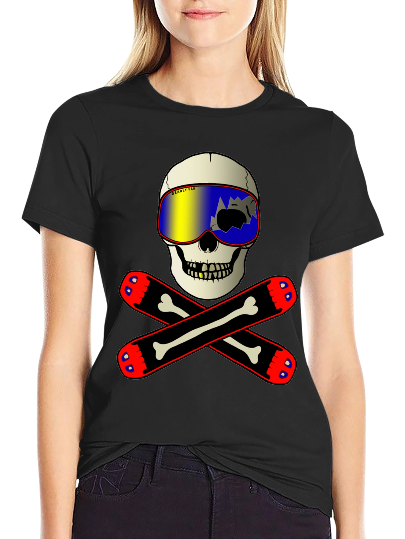 Skull & Skis Graphic Tee - Deadly Fan T-Shirt