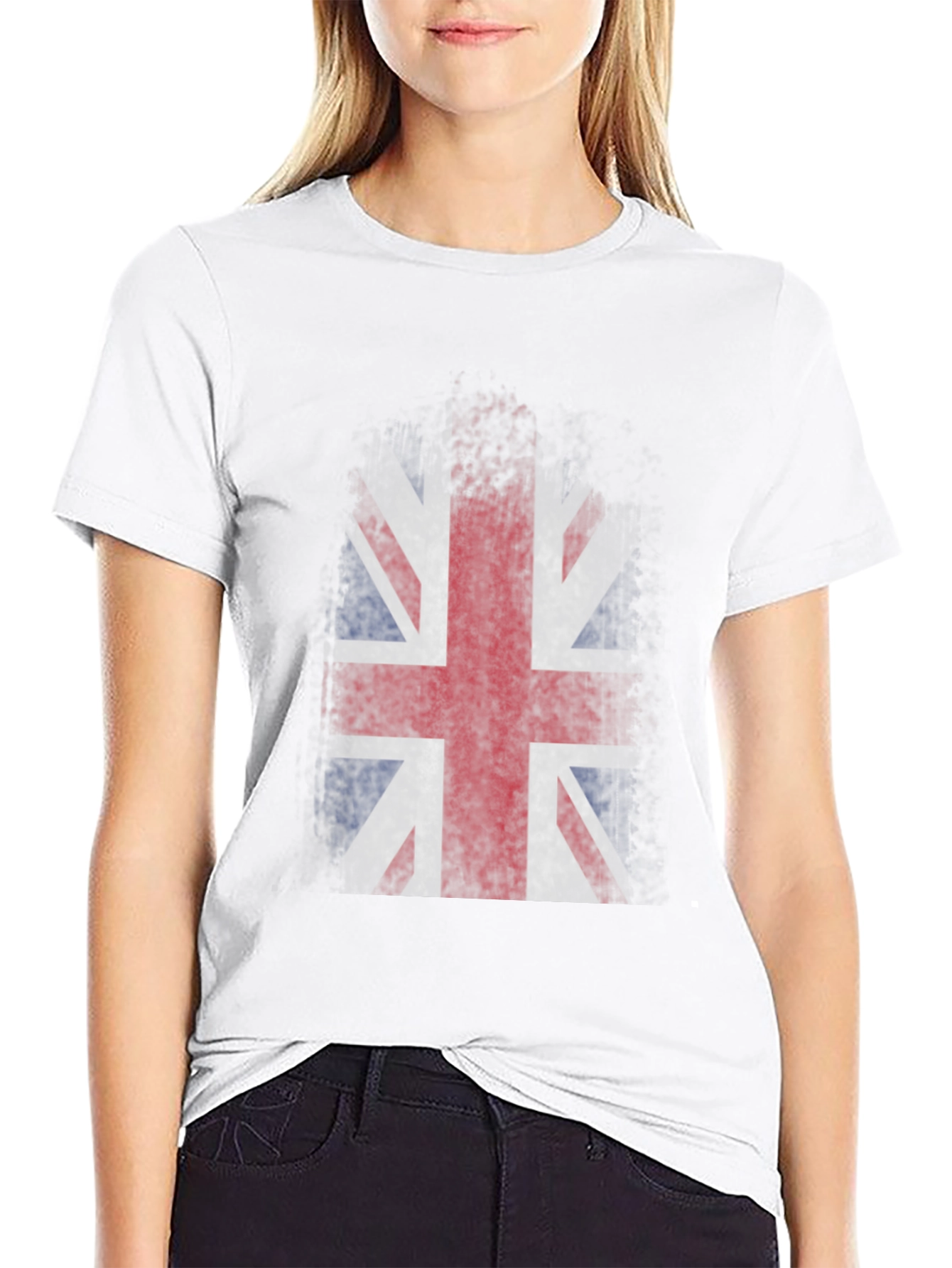 Union Jack Grunge Graphic T-Shirt - Black