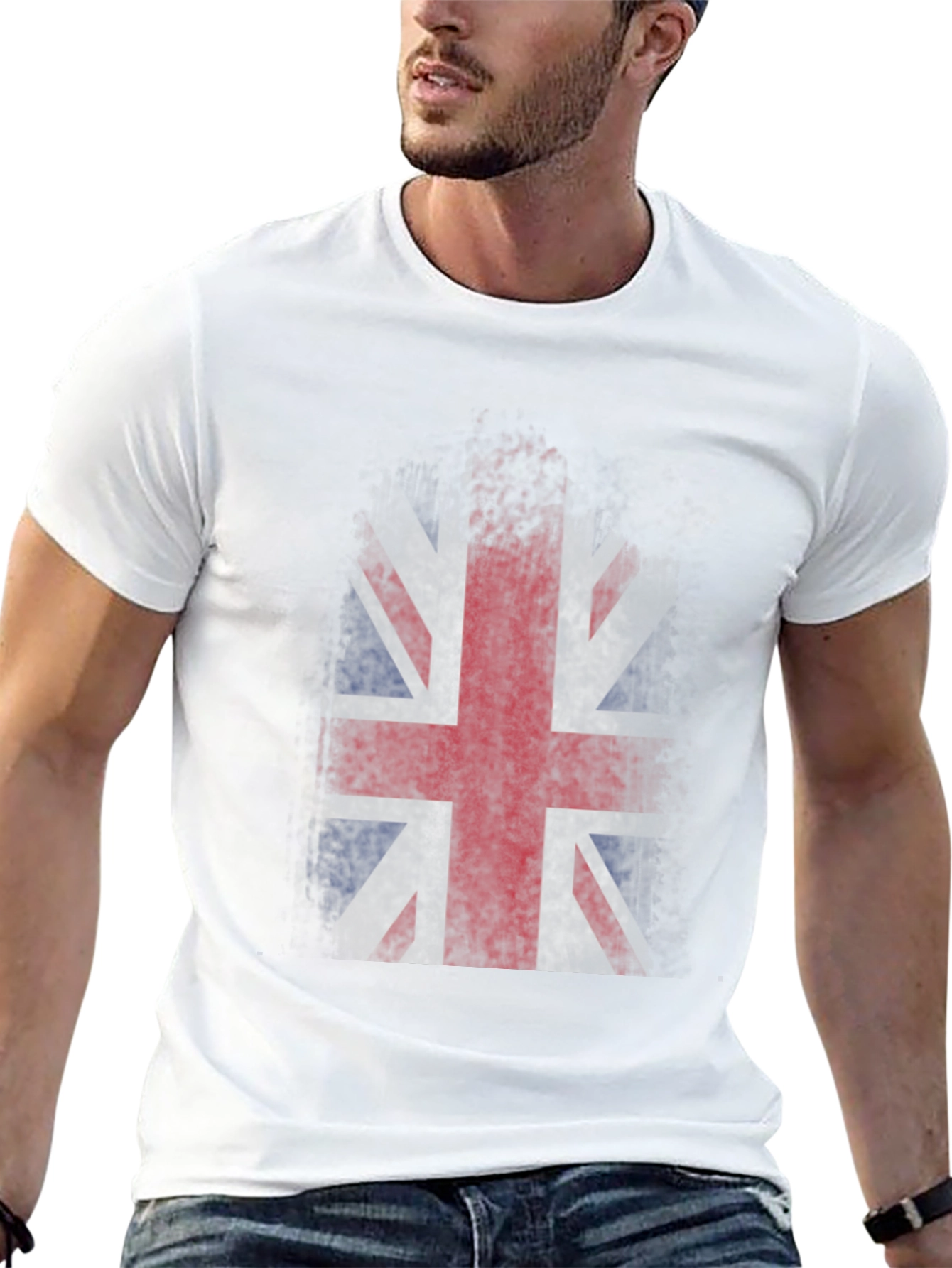 Union Jack Grunge Graphic T-Shirt - Black