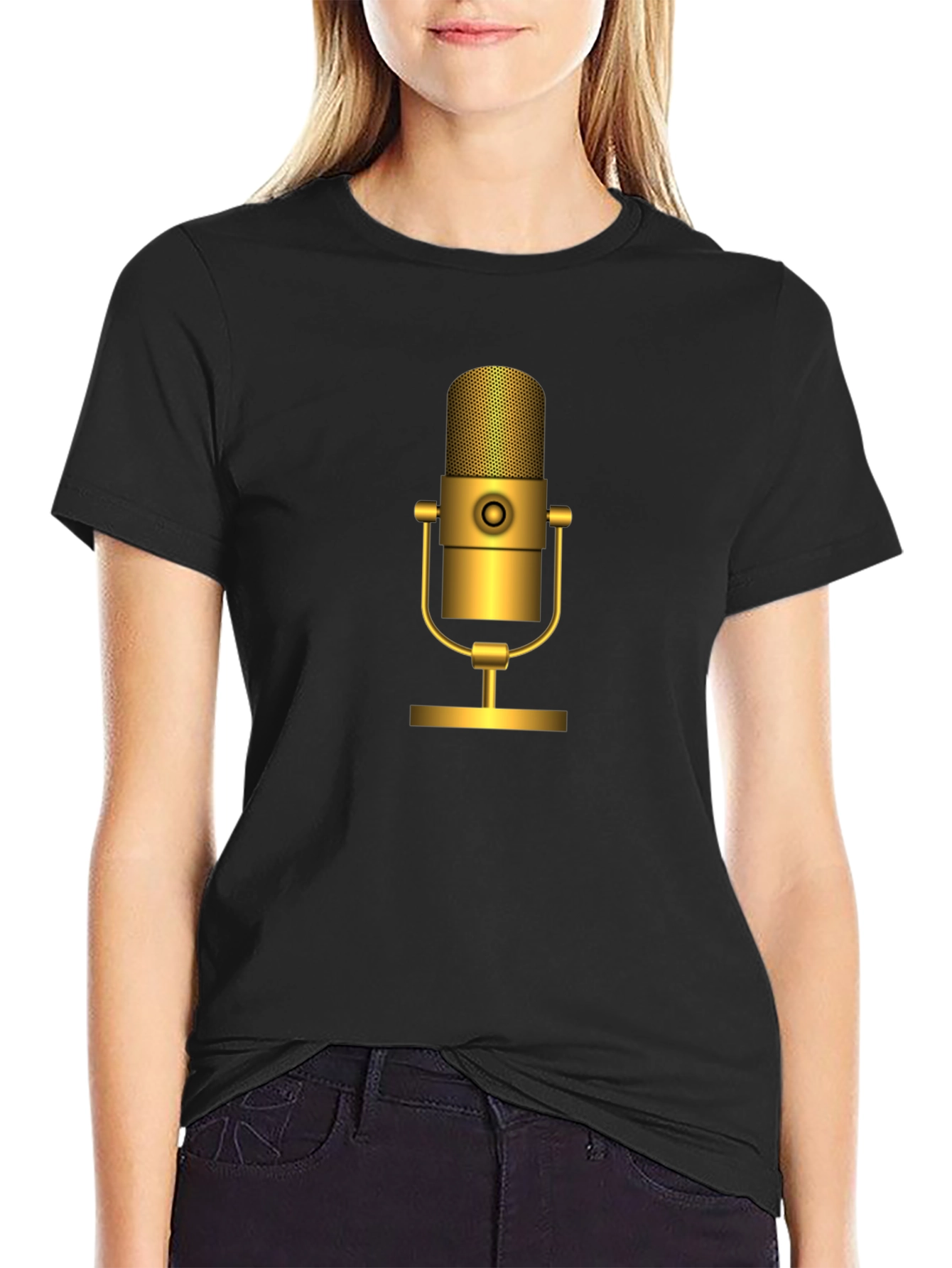 Retro Gold Microphone T-Shirt