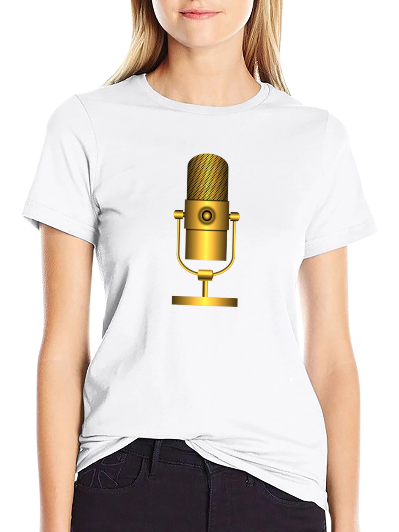 Retro Gold Microphone T-Shirt