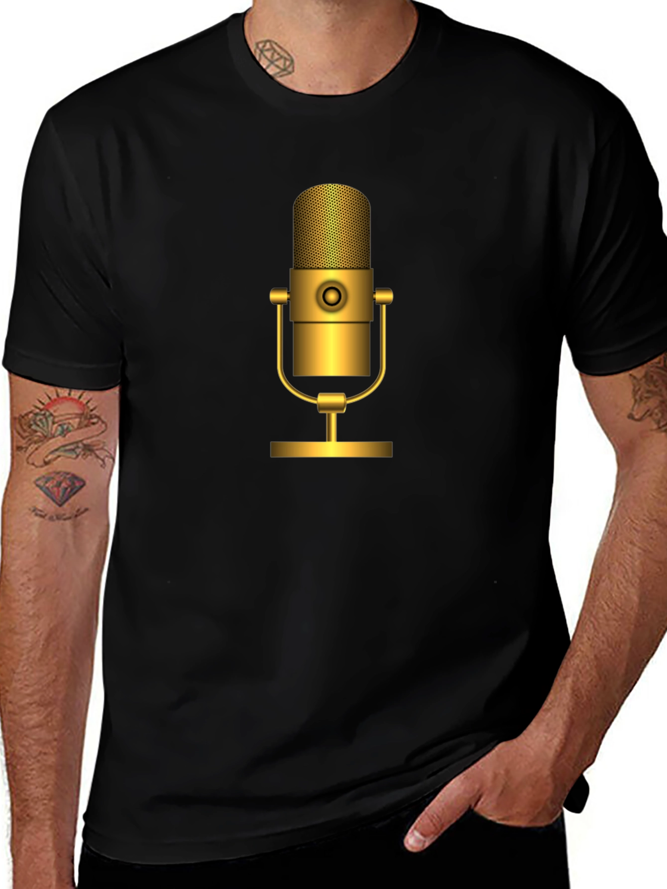 Retro Gold Microphone T-Shirt