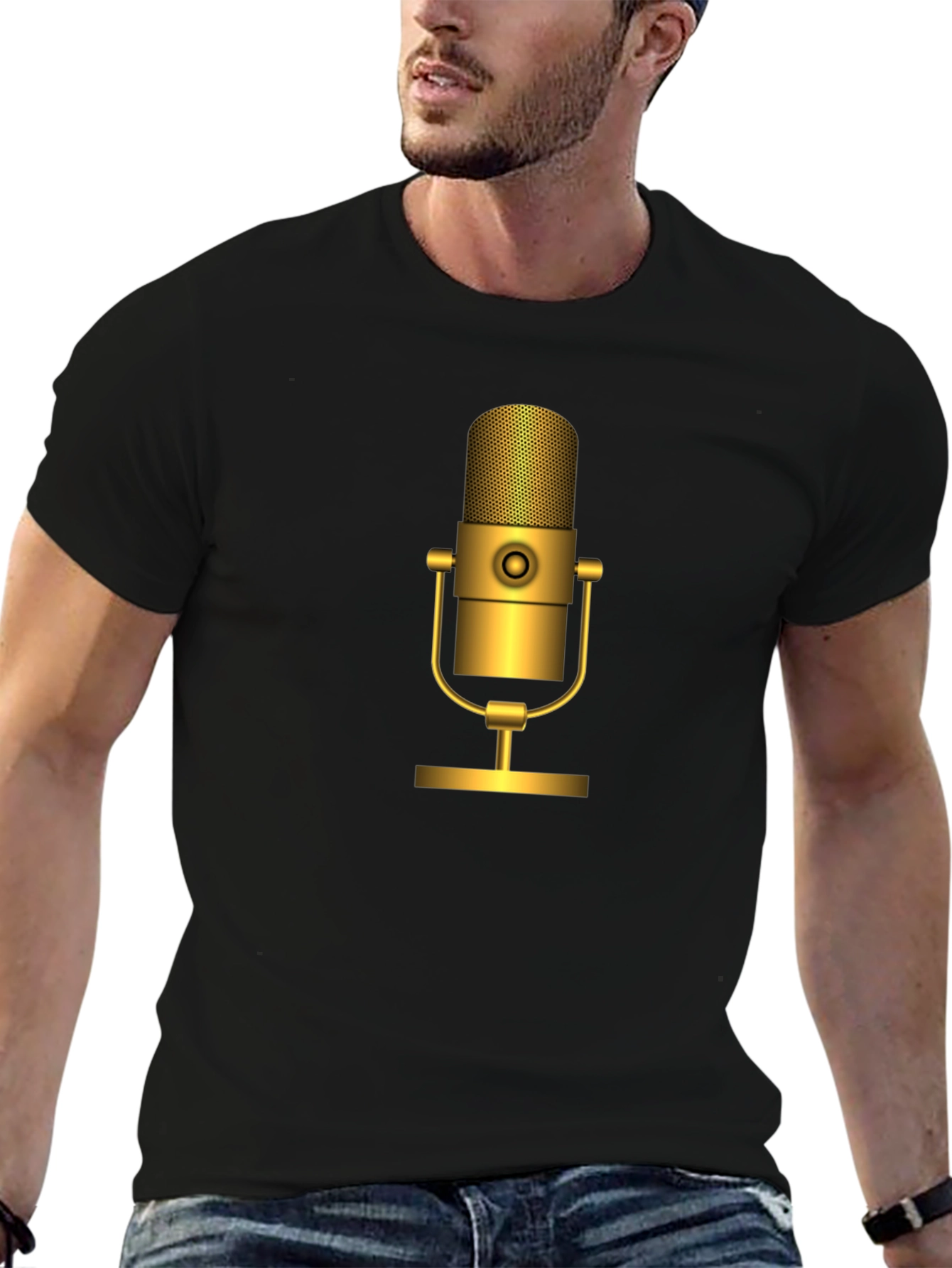 Retro Gold Microphone T-Shirt