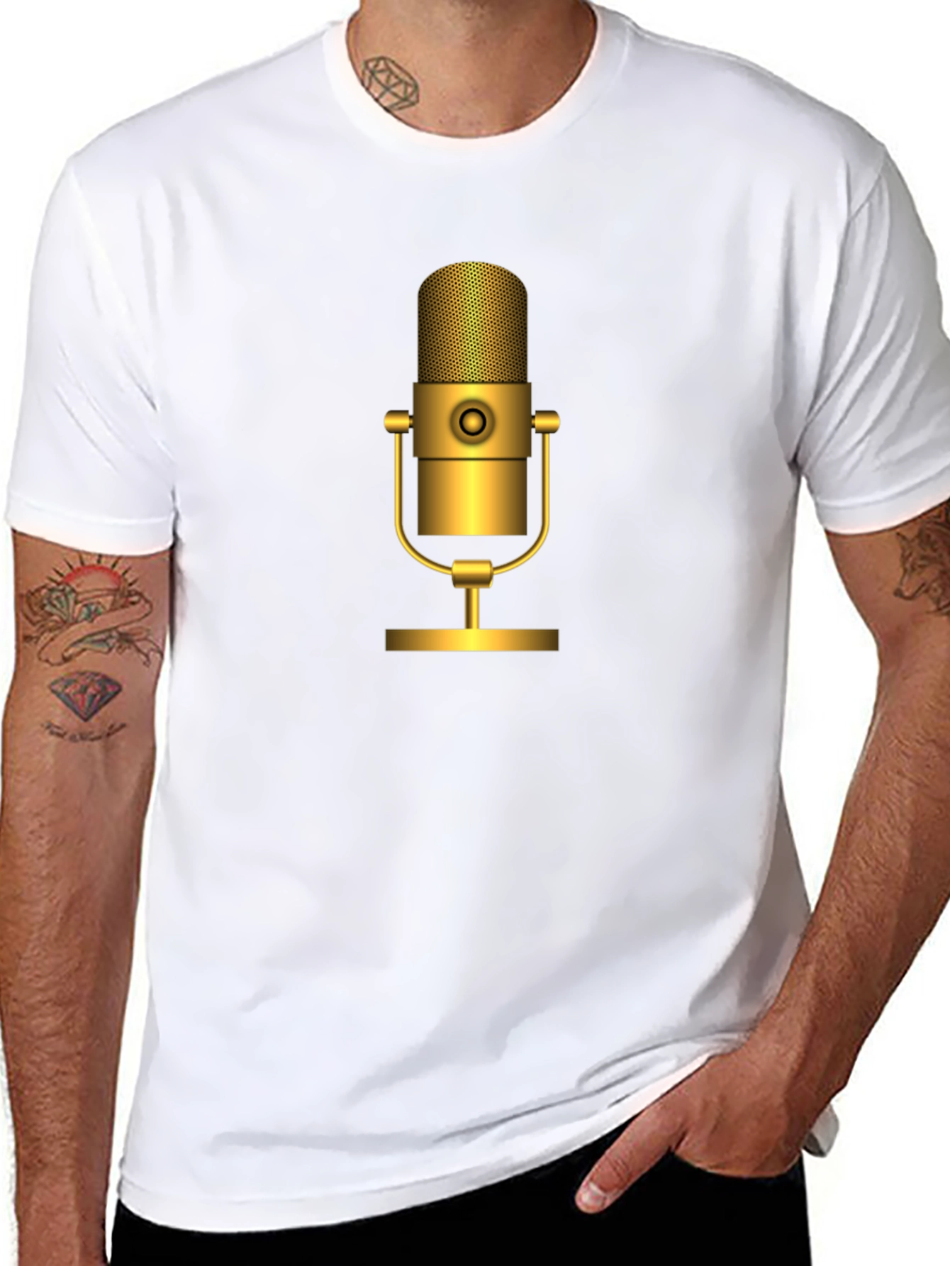 Retro Gold Microphone T-Shirt