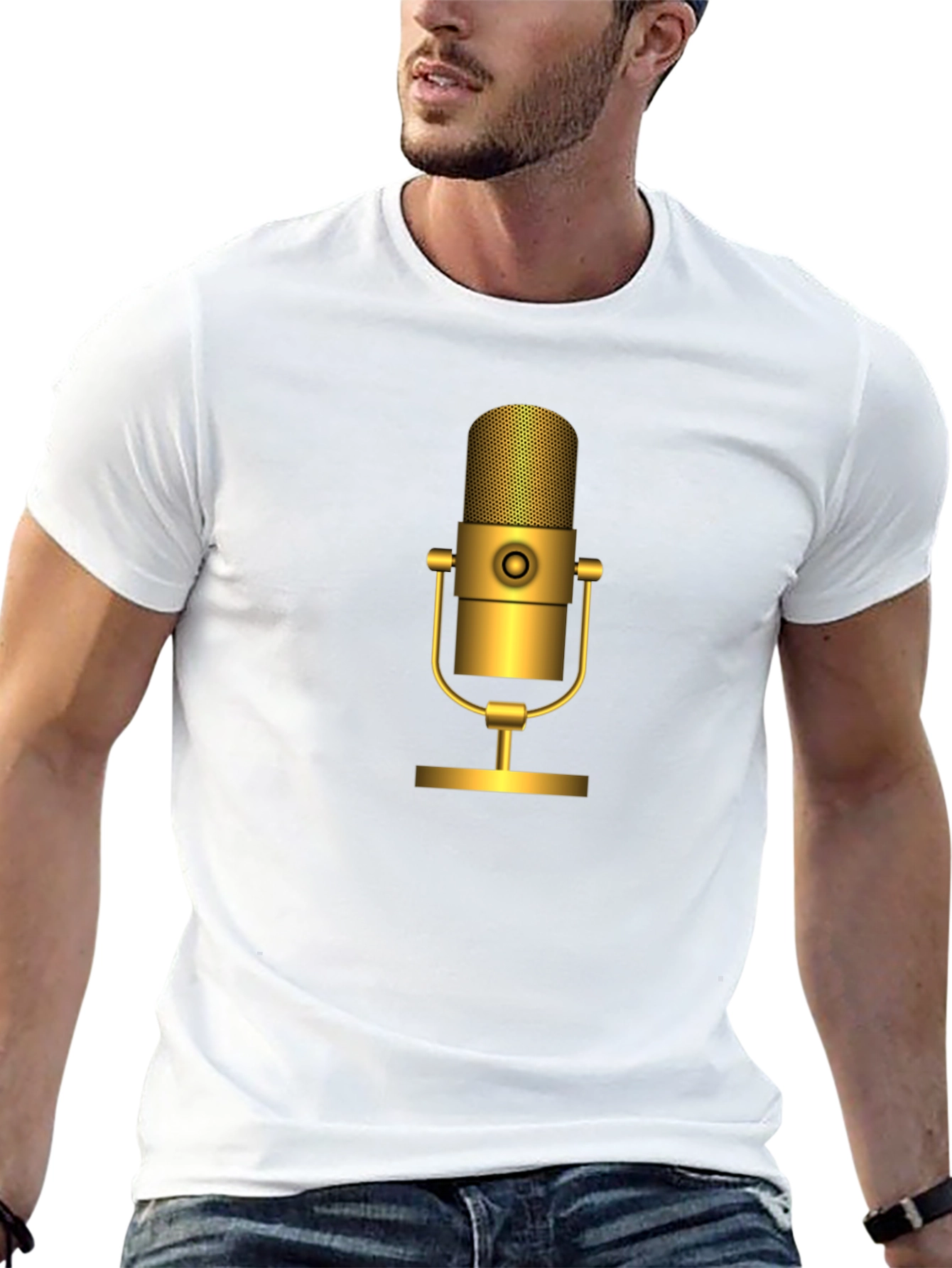 Retro Gold Microphone T-Shirt