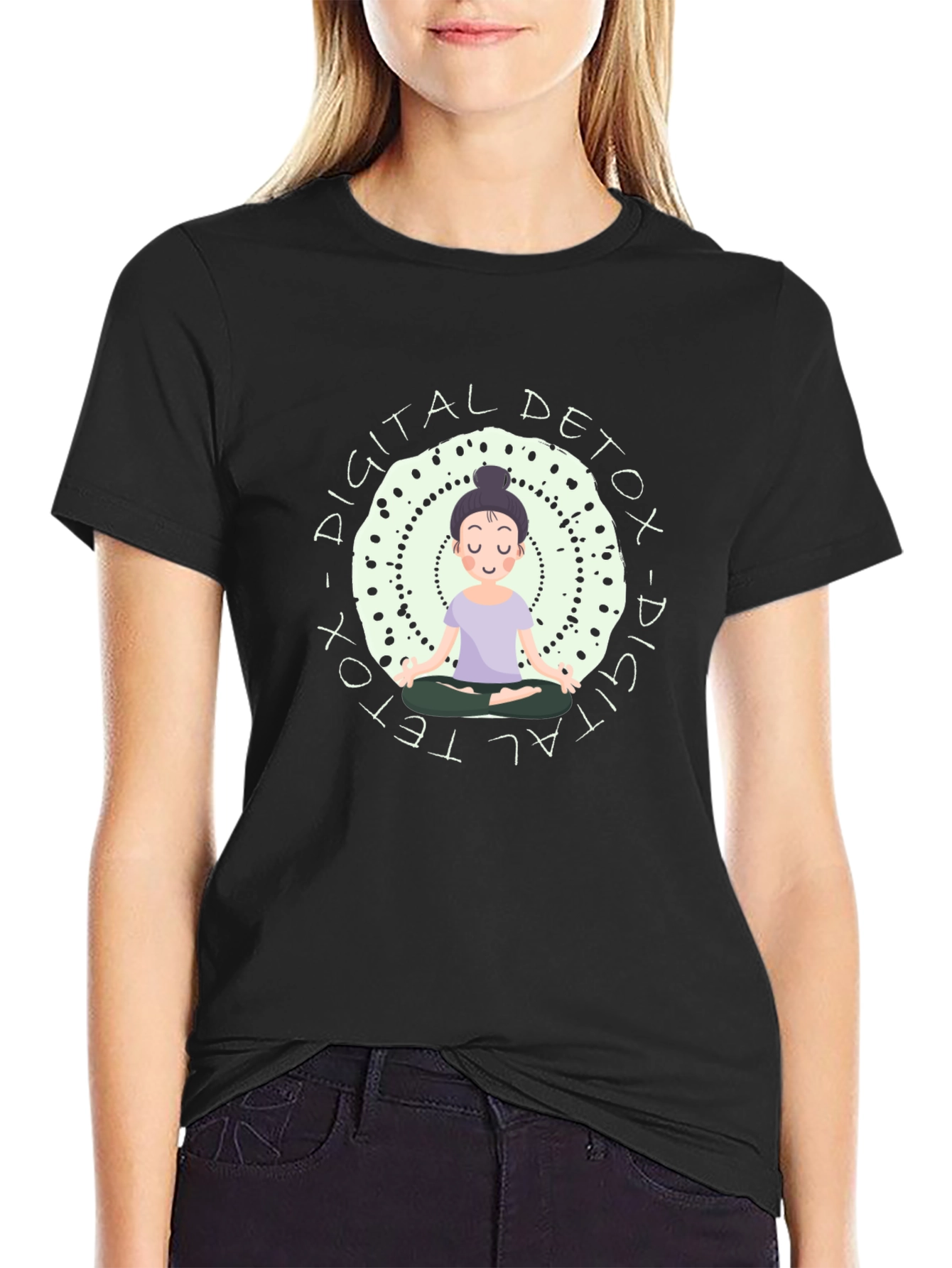 Digital Detox T-Shirt - Meditating Graphic Tee