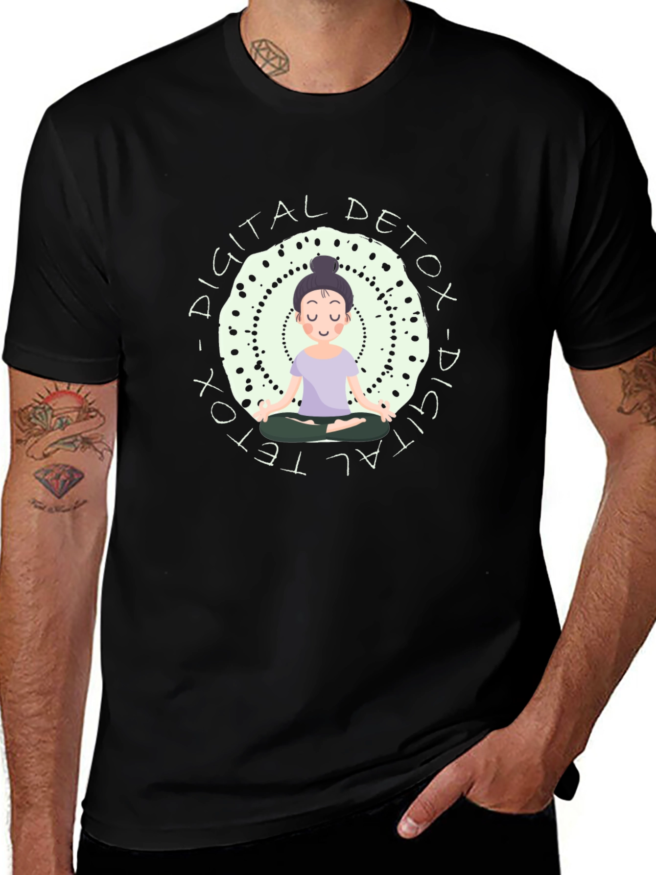 Digital Detox T-Shirt - Meditating Graphic Tee