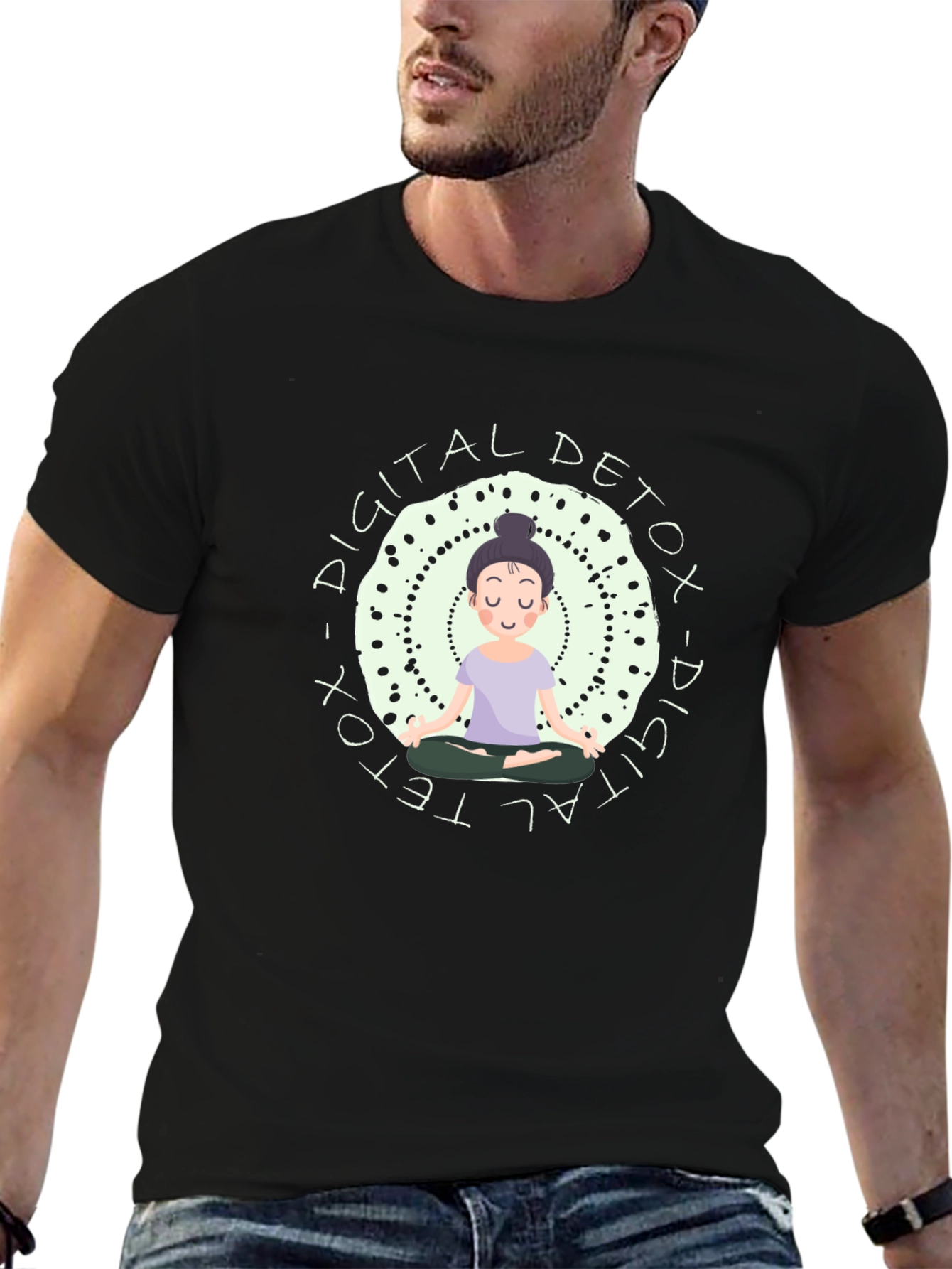 Digital Detox T-Shirt - Meditating Graphic Tee