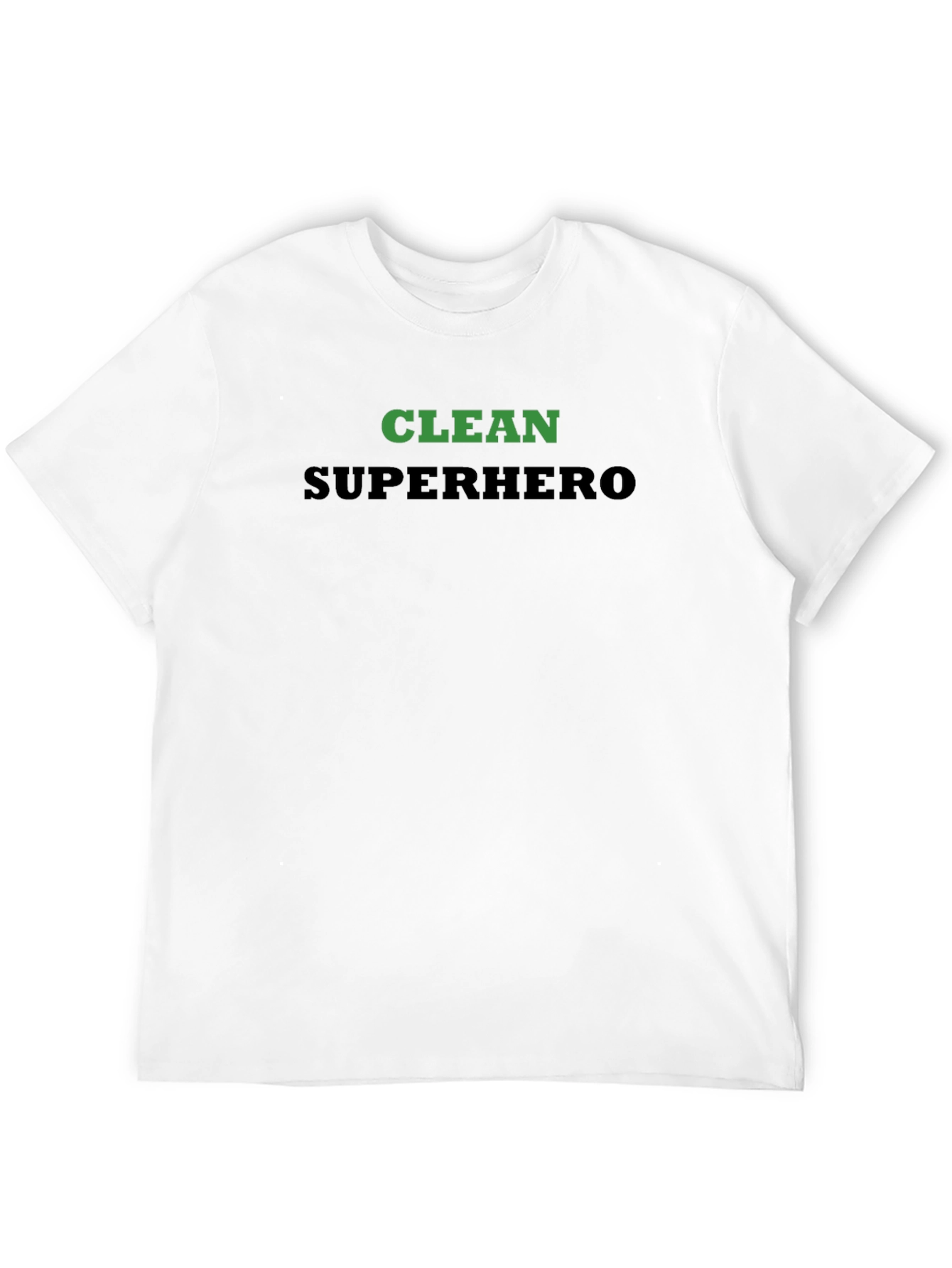 Clean Superhero T-Shirt: Green & Bold Design