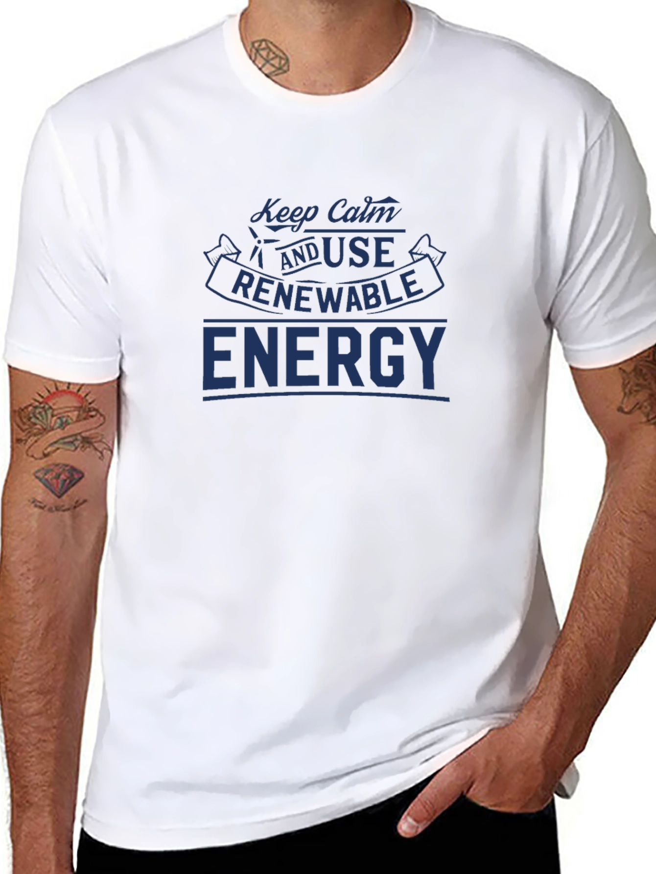 Keep Calm & Use Renewable Energy Black T-Shirt