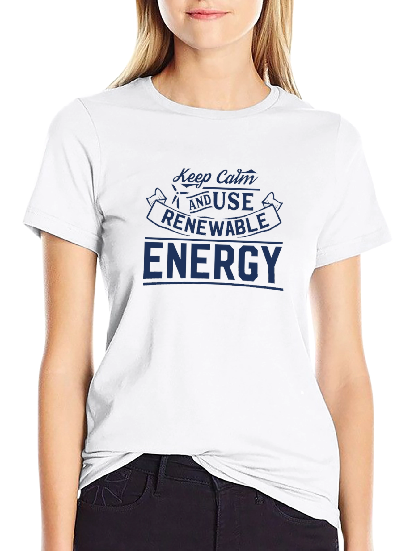 Keep Calm & Use Renewable Energy Black T-Shirt