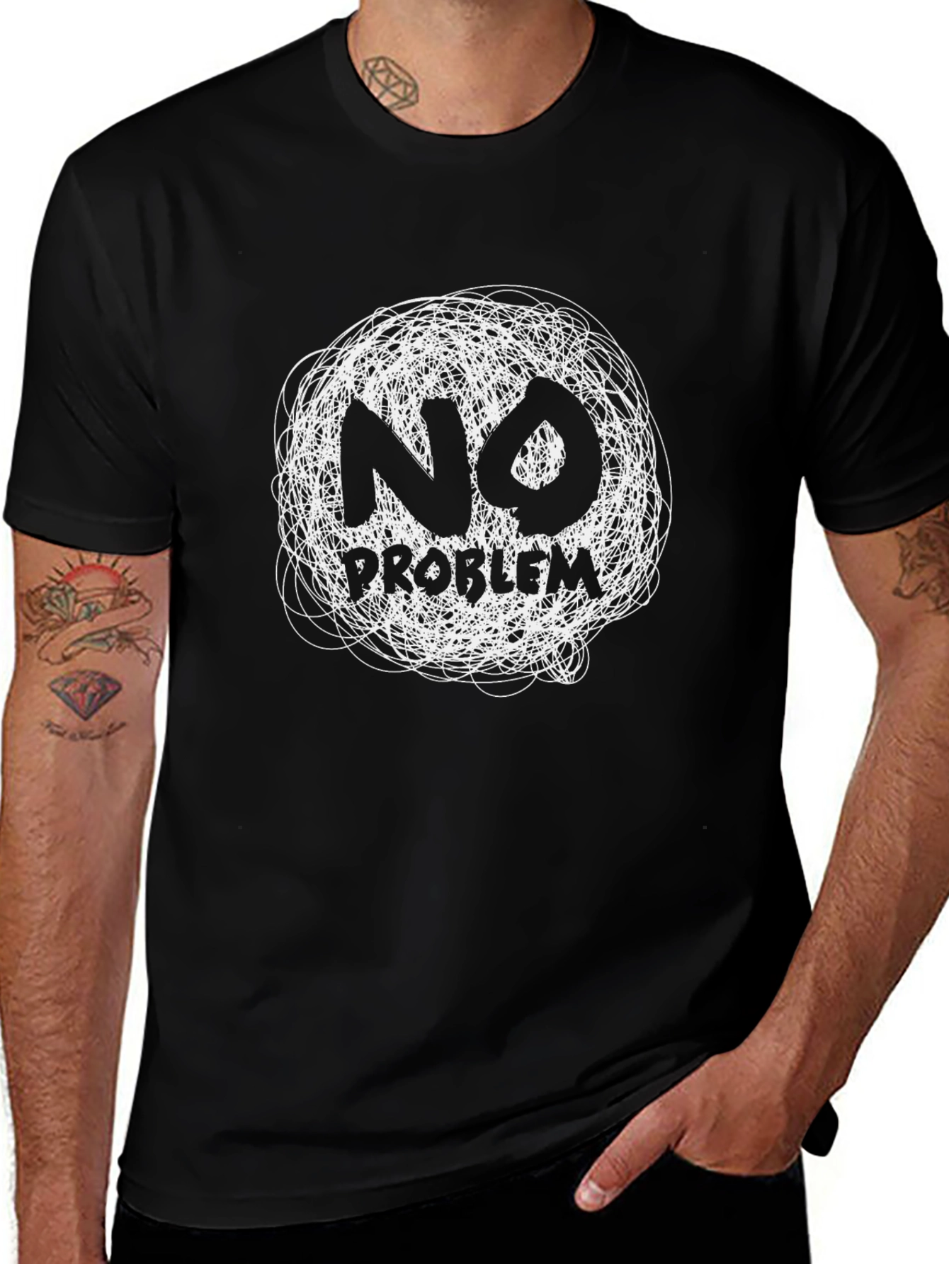 No Problem Black T-Shirt - Relaxed Fit