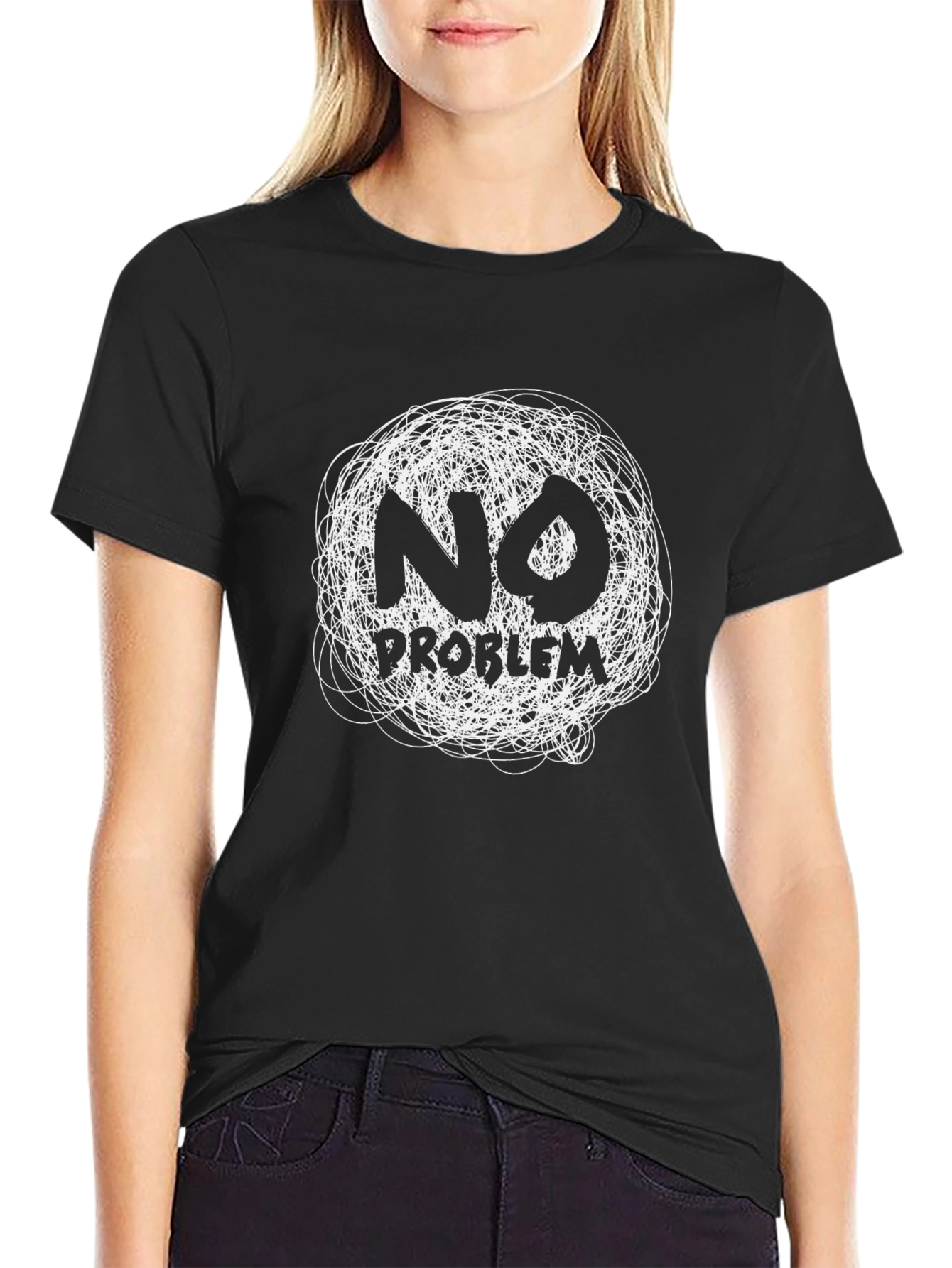 No Problem Black T-Shirt - Relaxed Fit