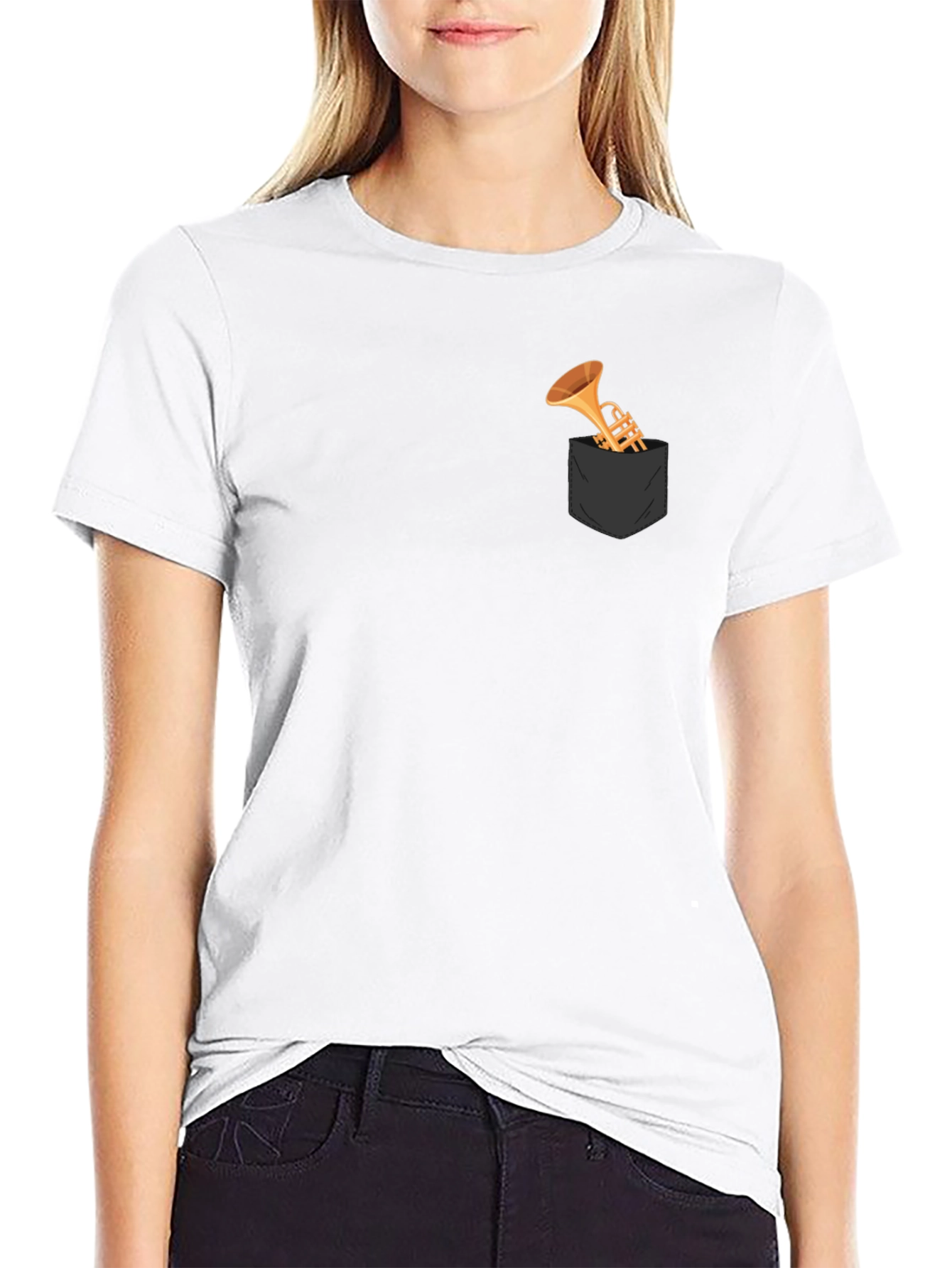 Trumpet Pocket T-Shirt - Novelty Musical Tee