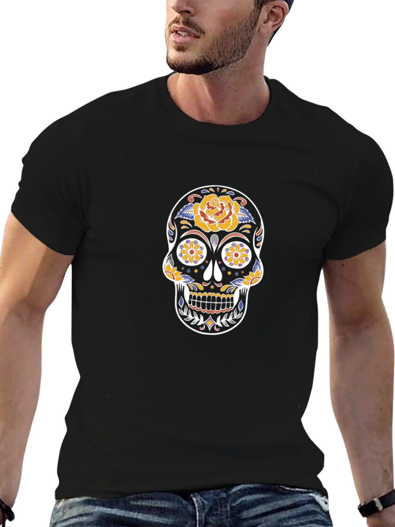 Sugar Skull Graphic Black T-Shirt