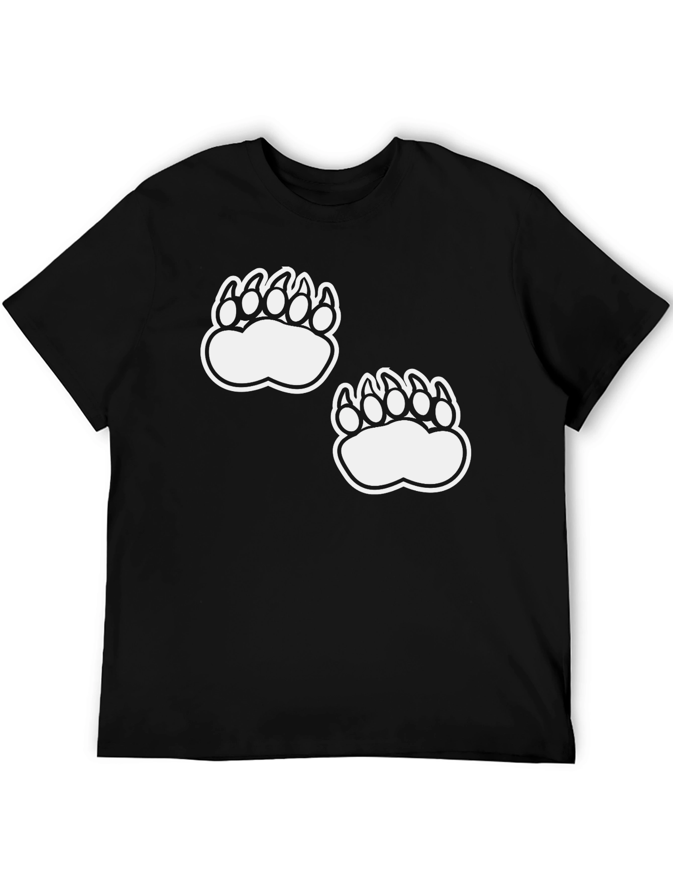 Bear Paw Print Black T-Shirt