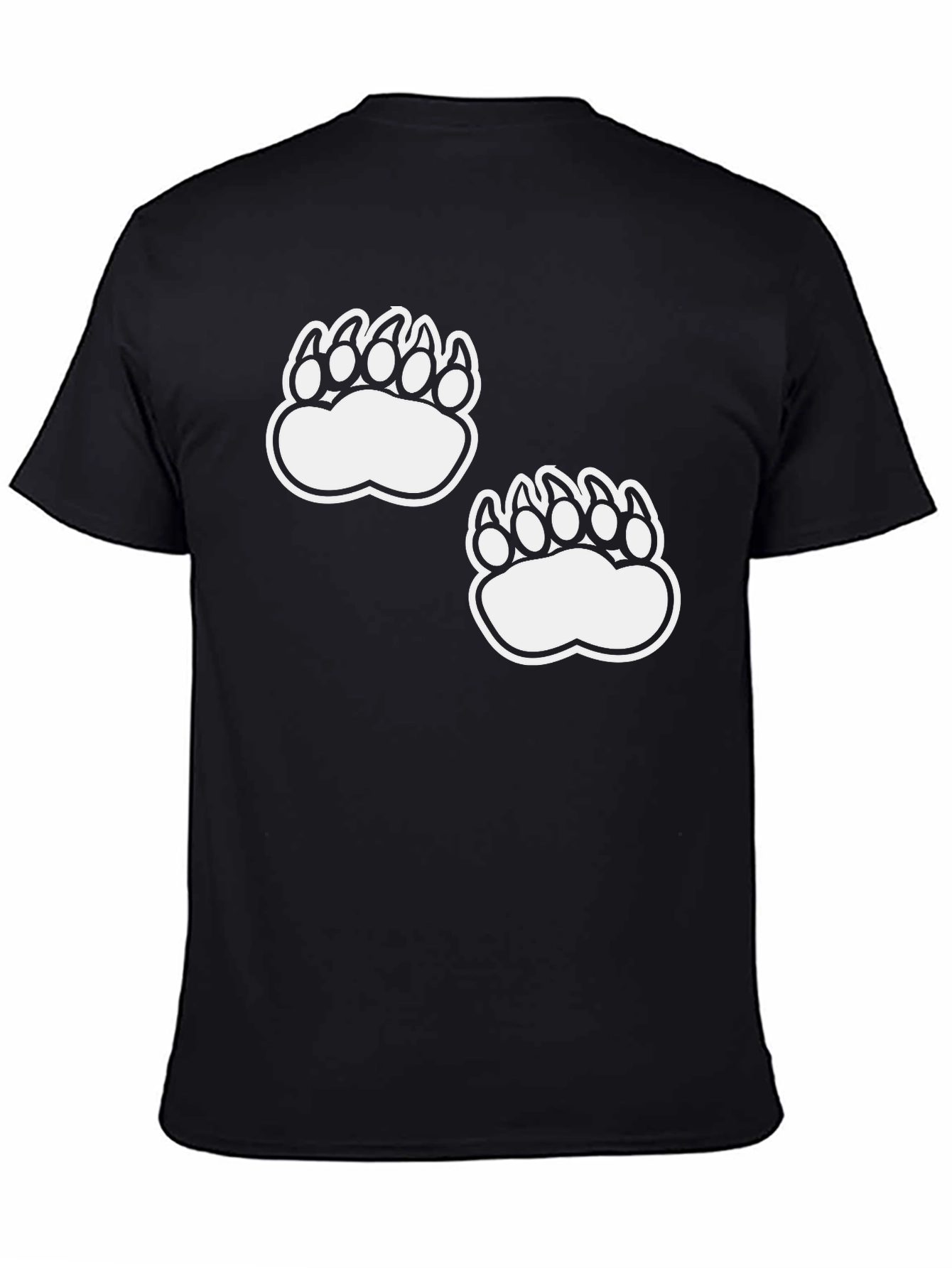 Bear Paw Print Black T-Shirt