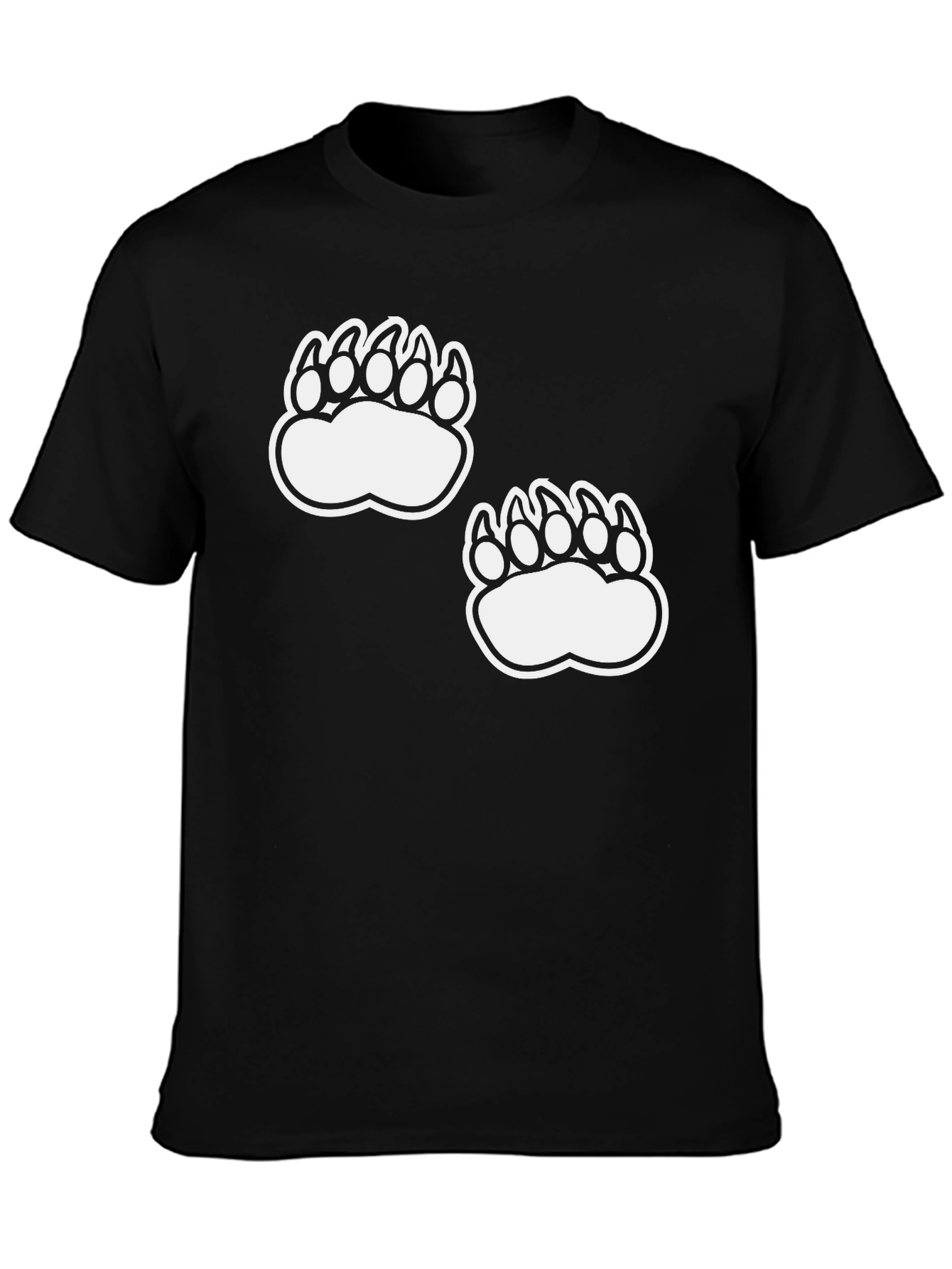 Bear Paw Print Black T-Shirt