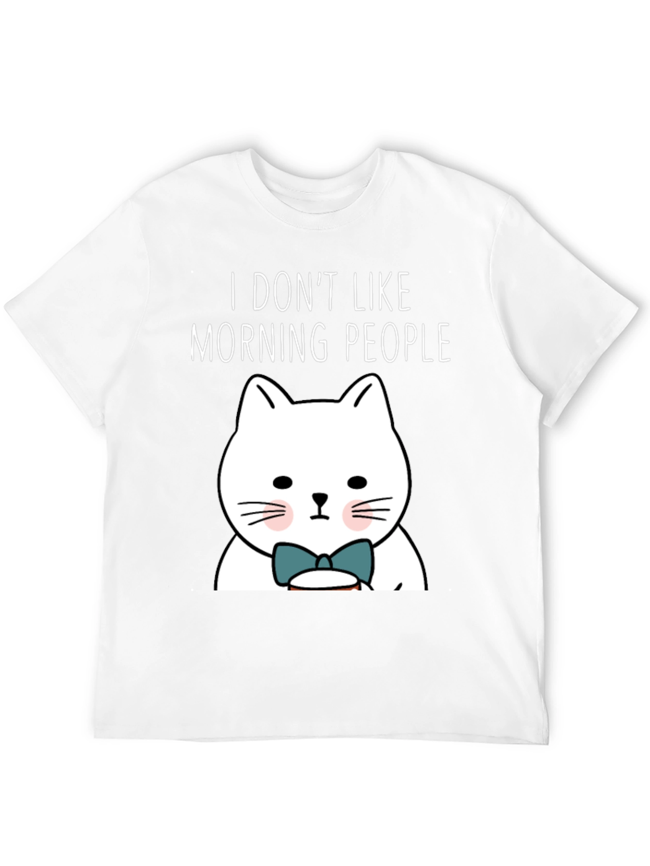 I Dont Like Morning People Funny Cat T-Shirt